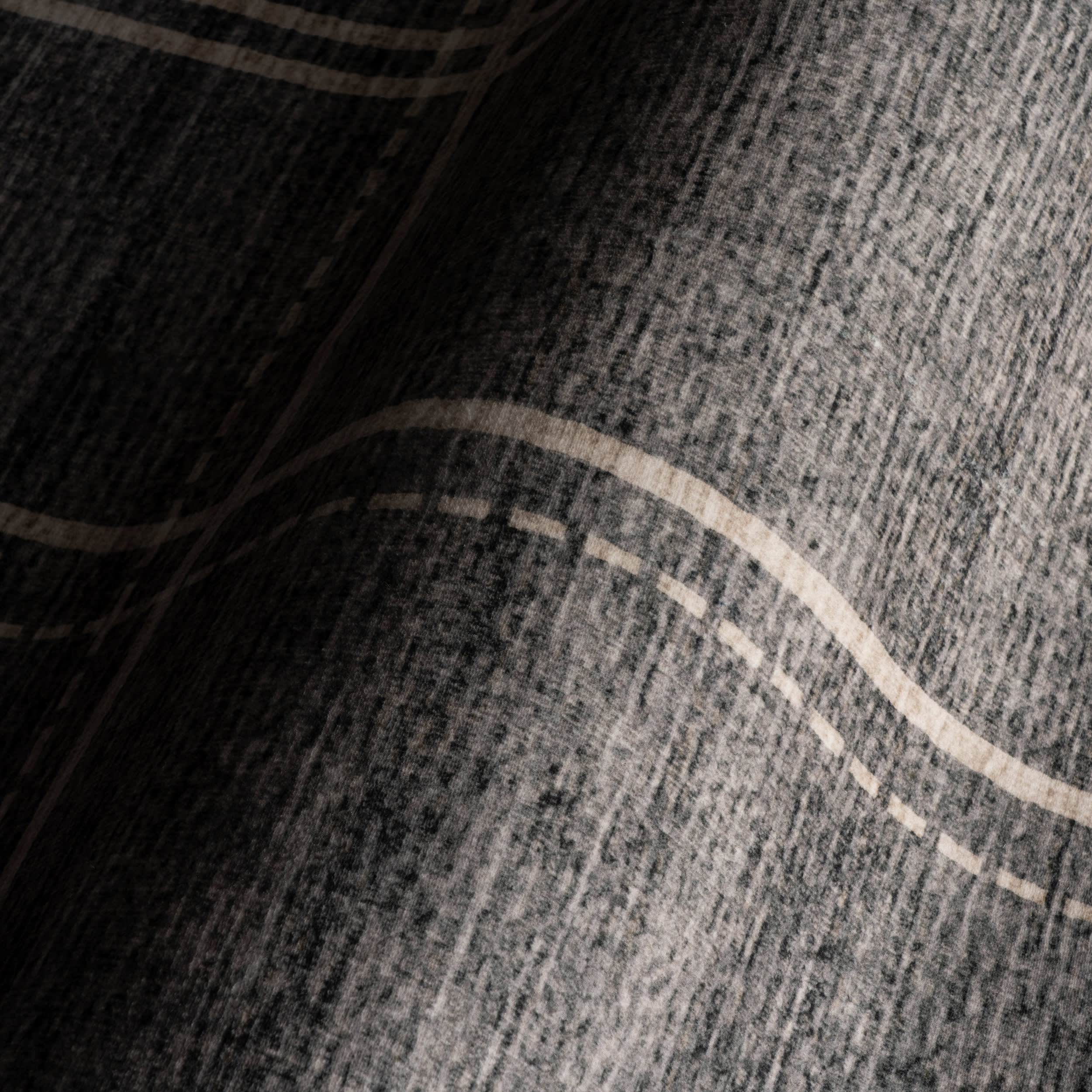Noryn Abstract Washable Rug | Grey - Image 3