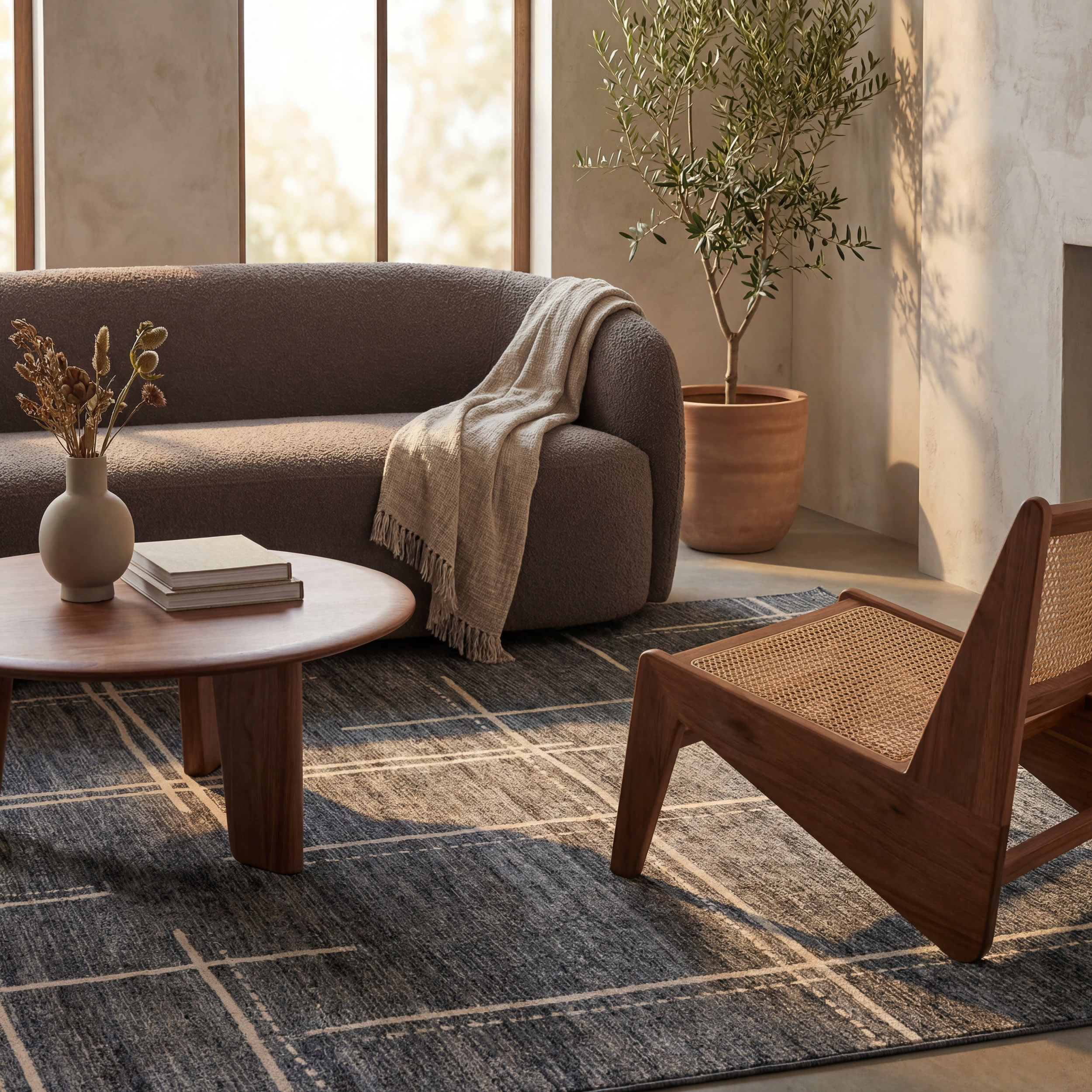 Noryn Abstract Washable Rug | Grey - Image 5
