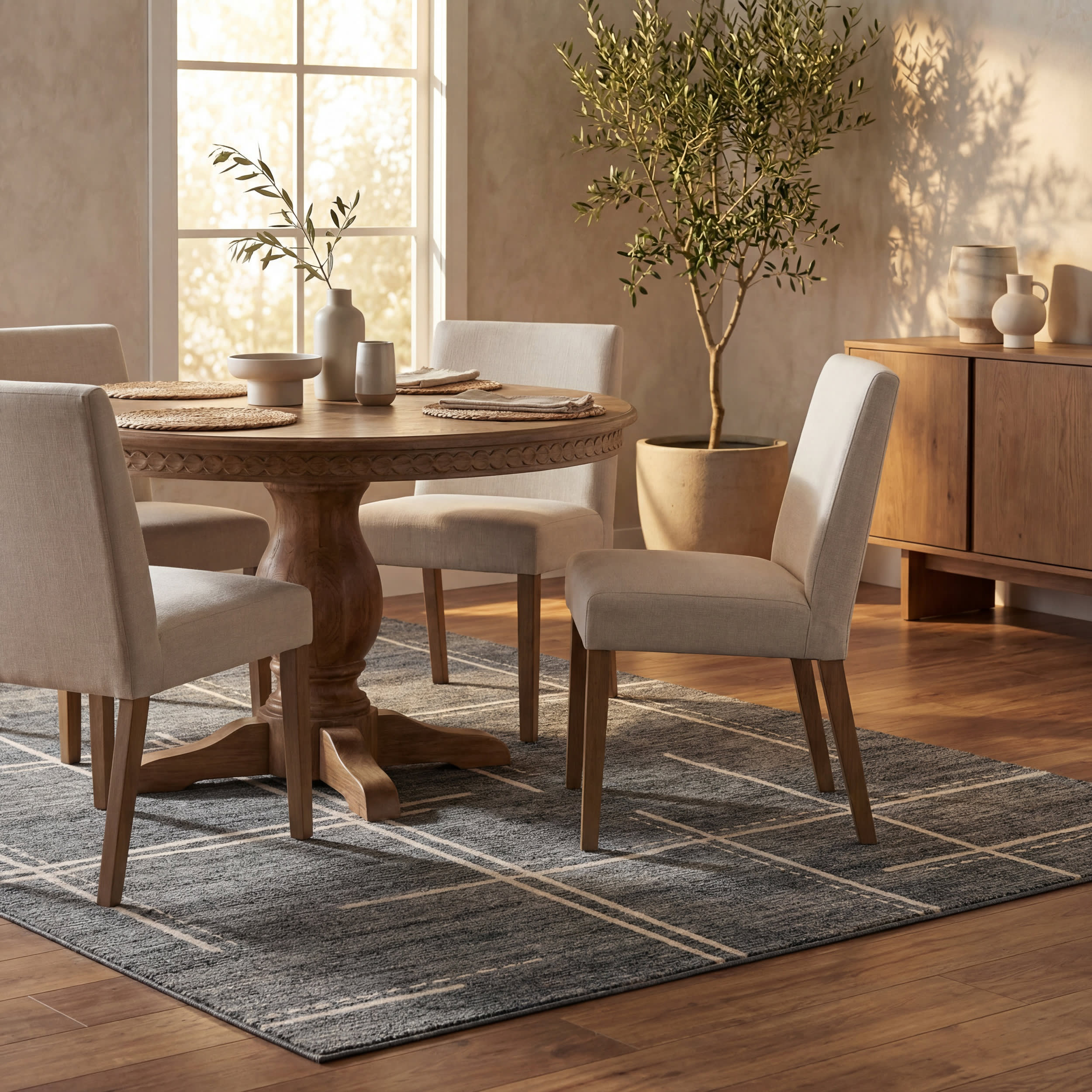 Noryn Abstract Washable Rug | Grey - Image 7