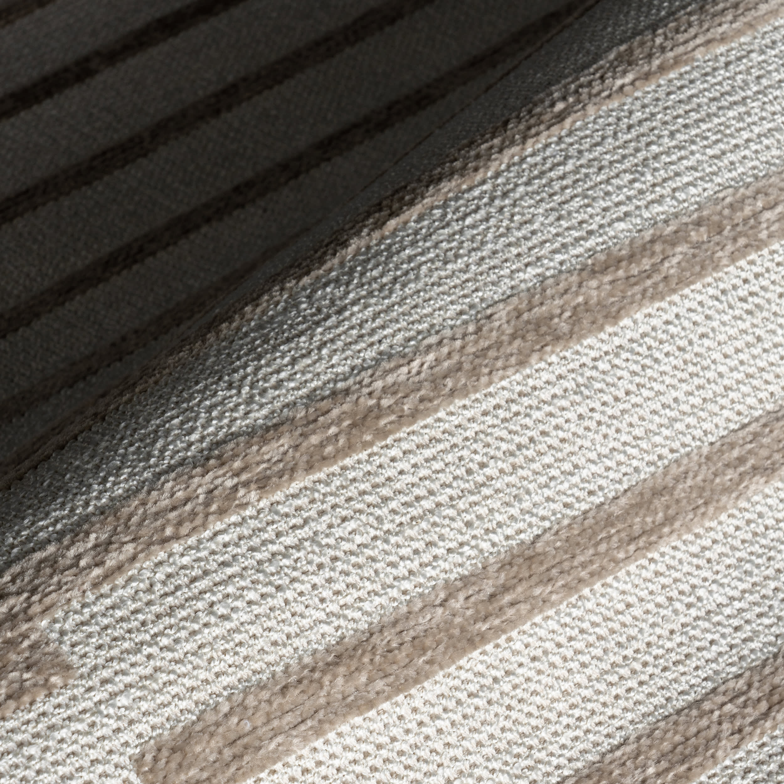 Nova Striped Checkerboard Reversible Washable Rug | Taupe - Image 3