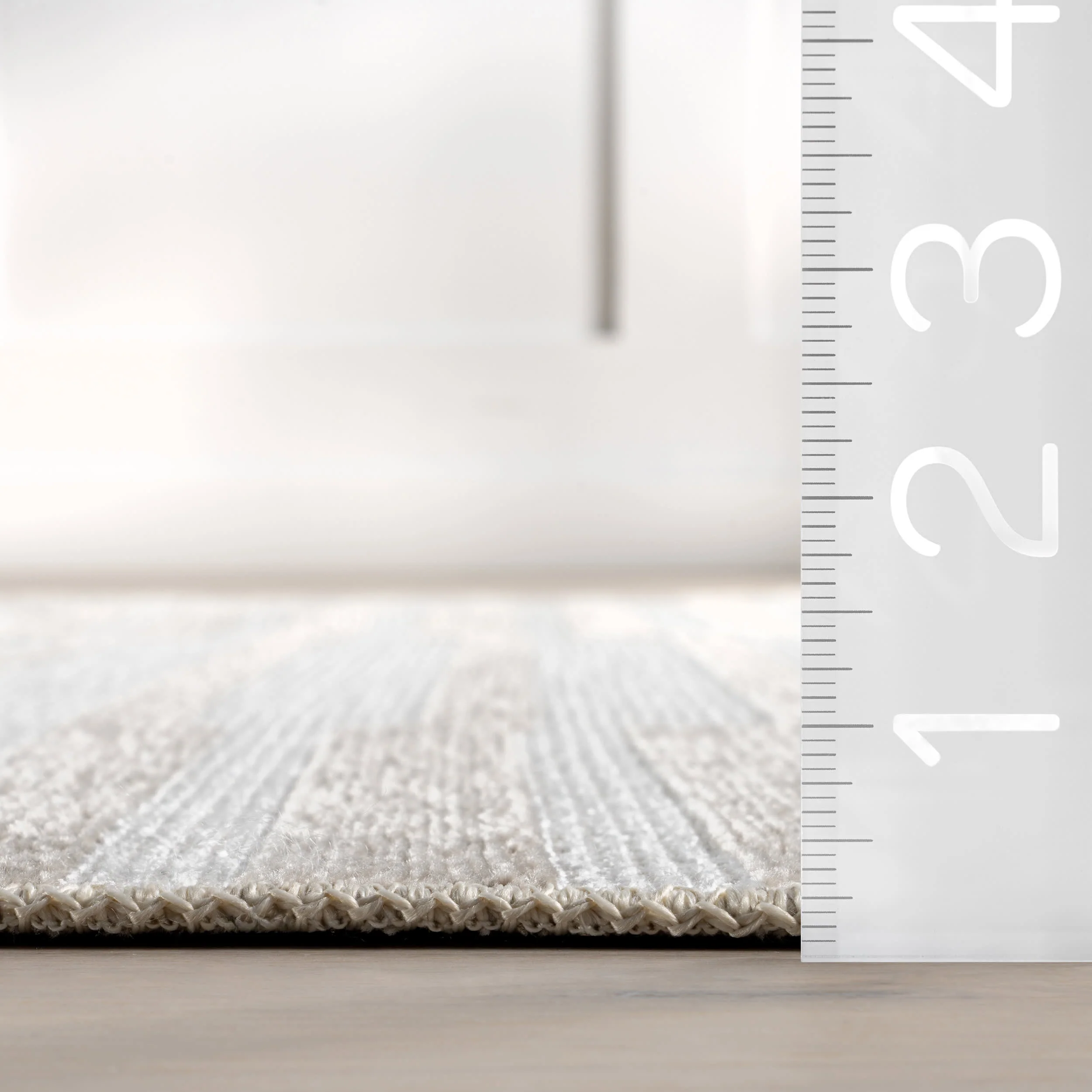 Nova Striped Checkerboard Reversible Washable Rug | Taupe - Image 7