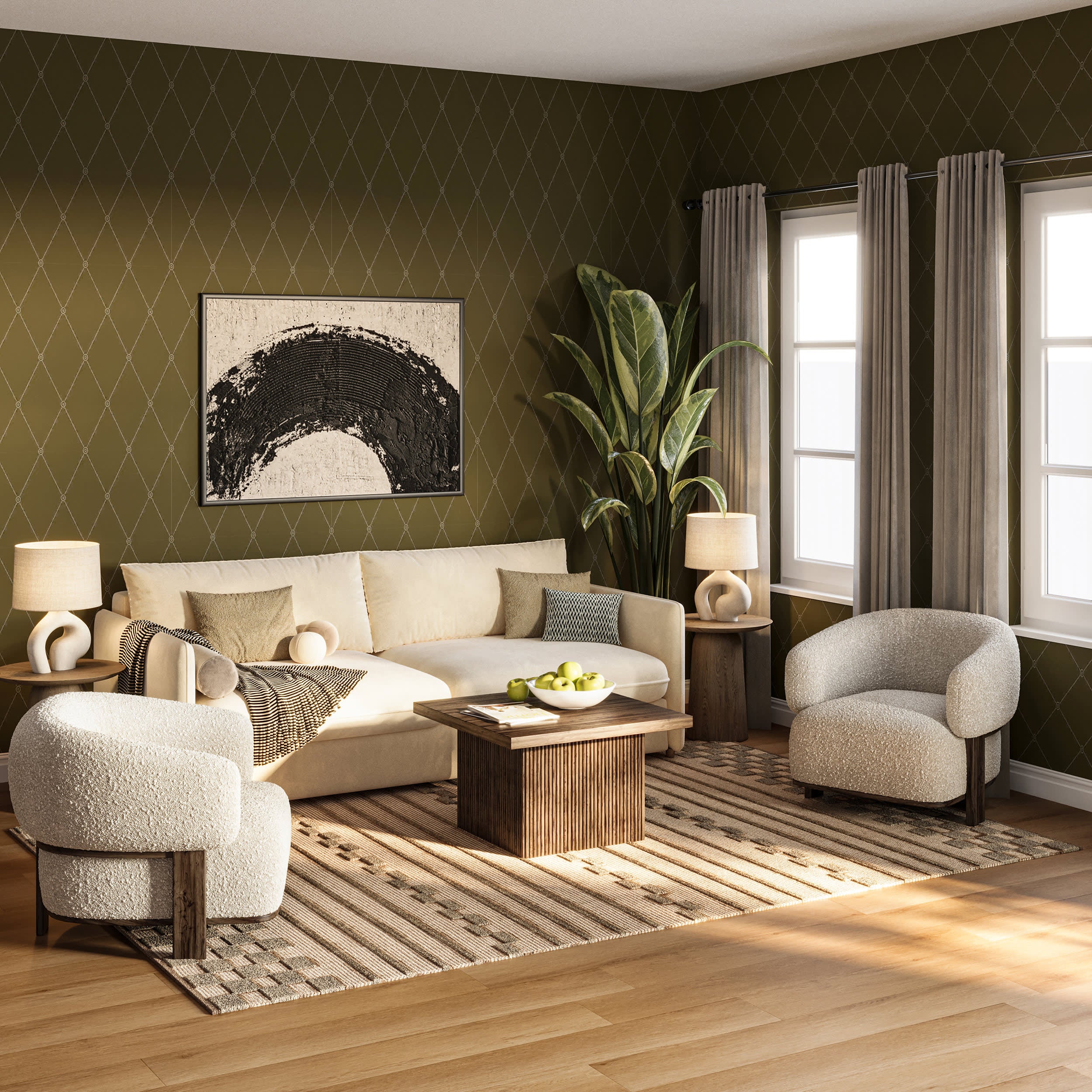 Nubi Bohemian Striped Hand Woven Rug | Brown - Image 2
