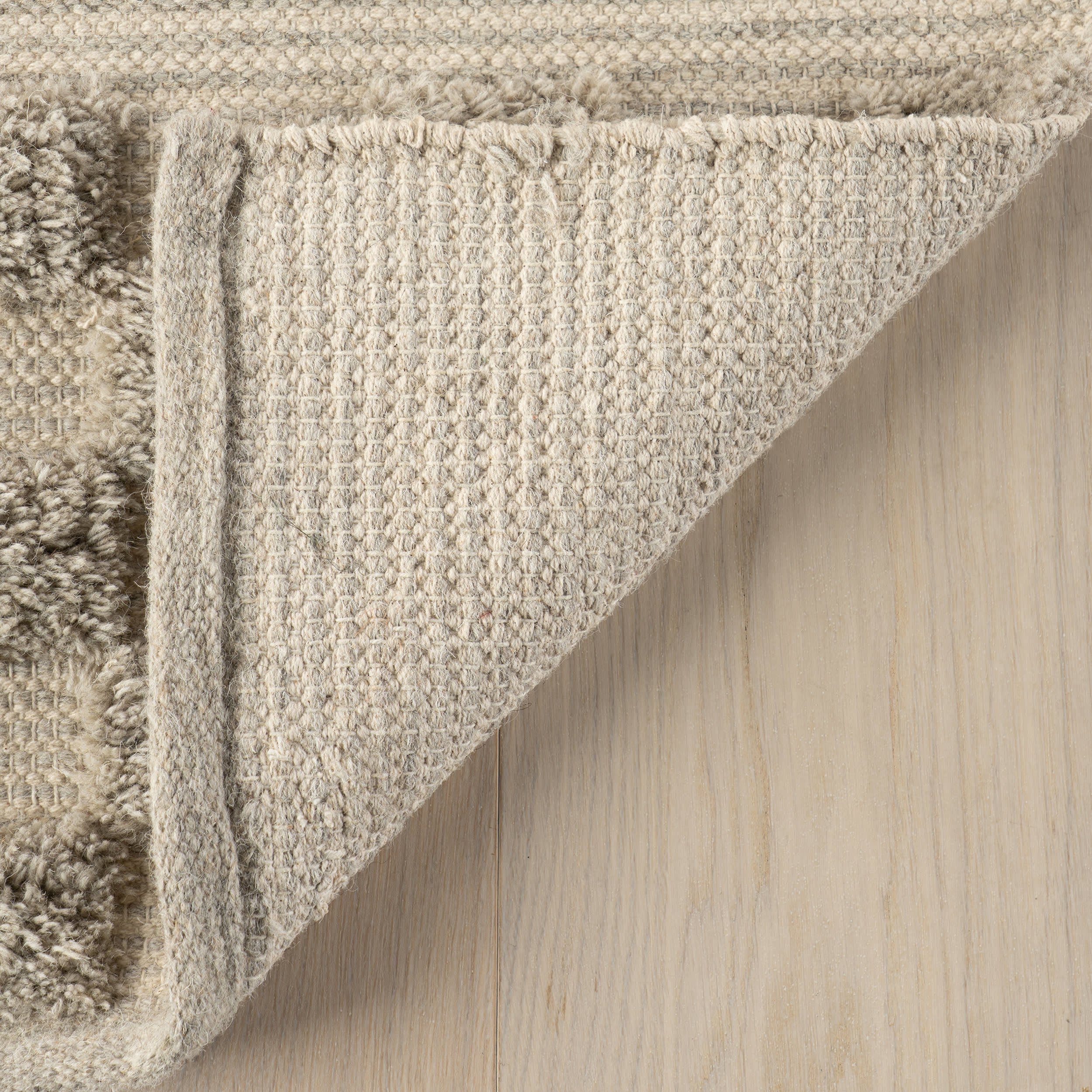 Nubi Bohemian Striped Hand Woven Rug | Grey - Image 6