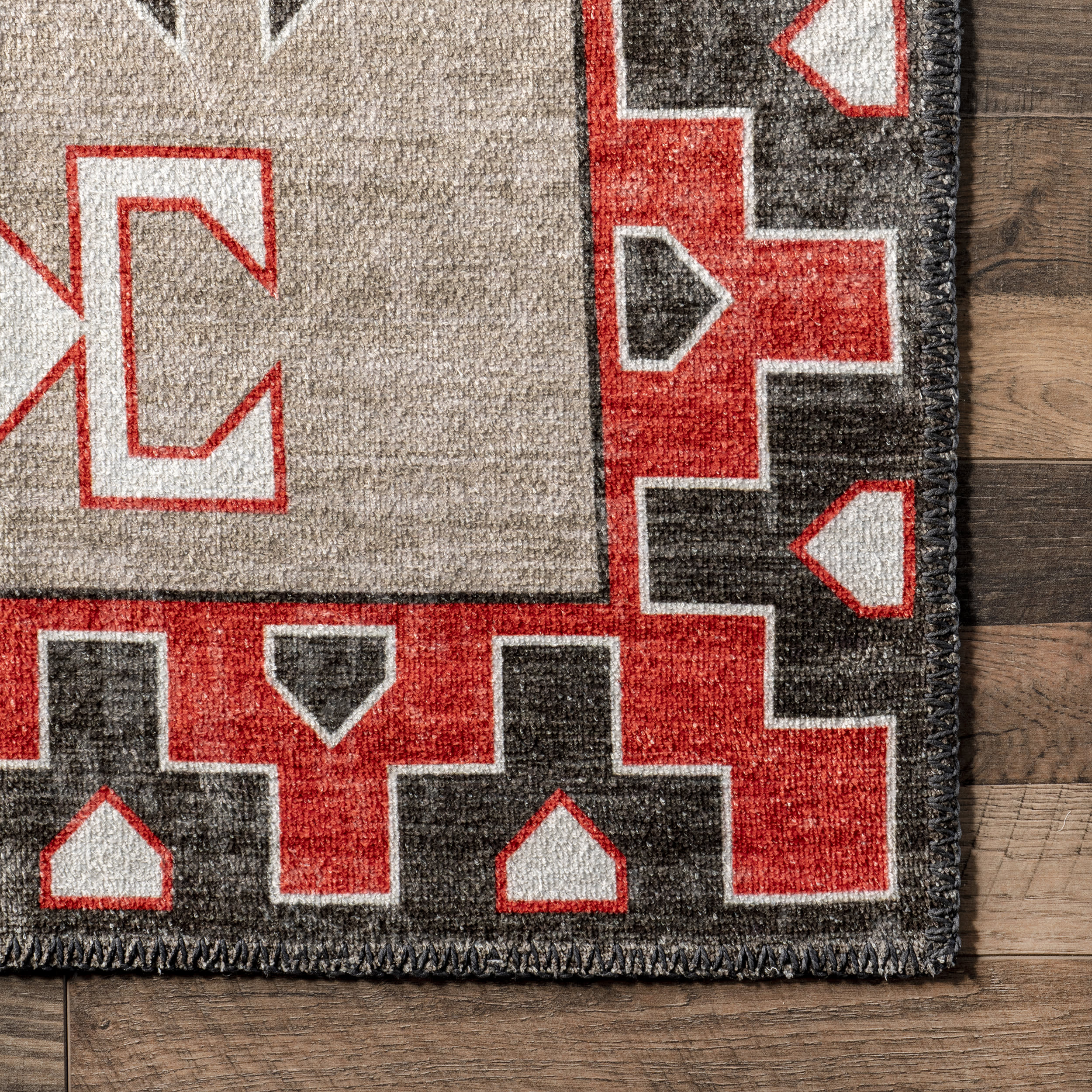 Nya Washable Symbols Rug | Brown - Image 3