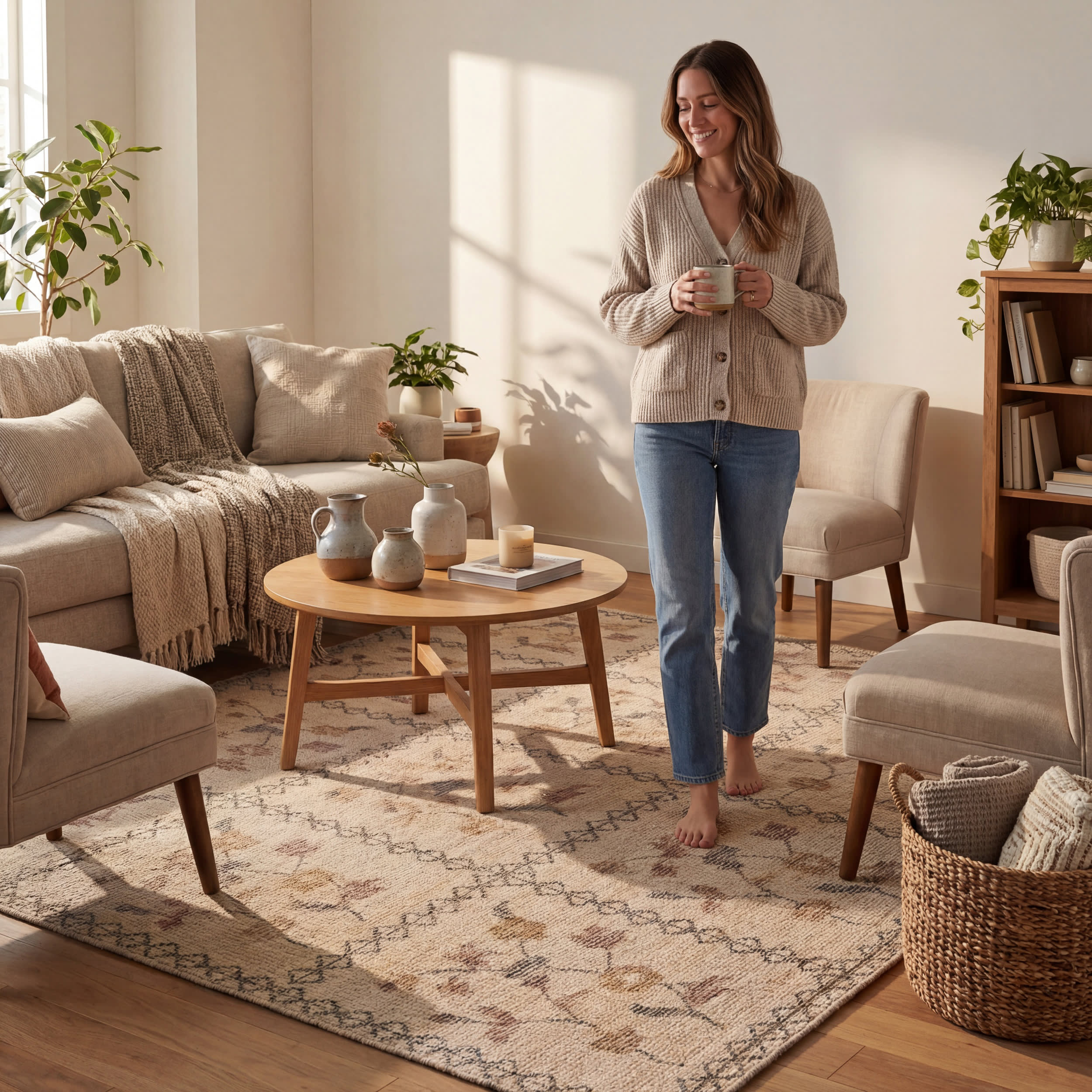Nyme Floral and Paisley Farmhouse Rug | Sand - Image 9