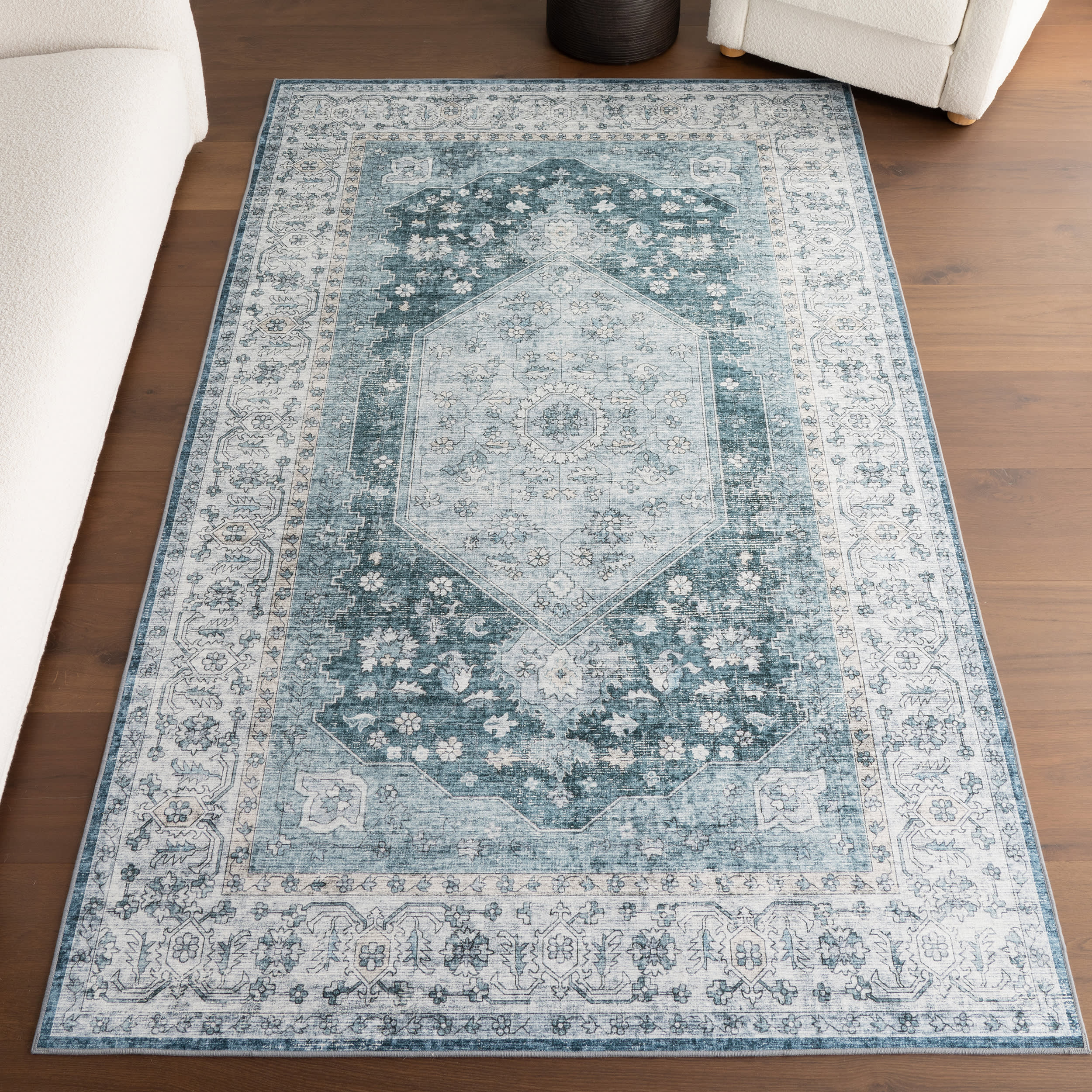 Nyomi Spill Proof Washable Rug | Green - Image 2