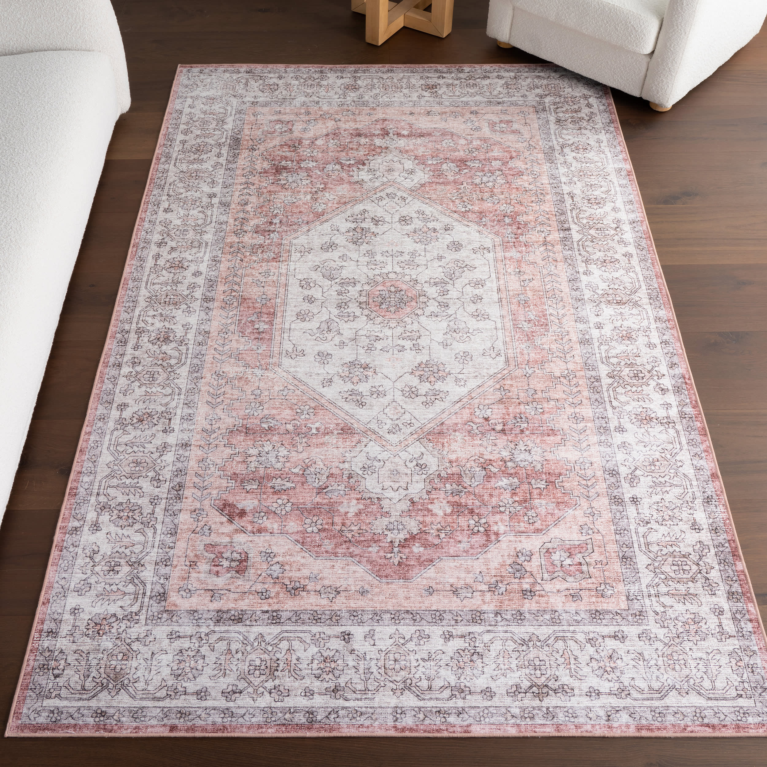 Nyomi Spill Proof Washable Rug | Ivory - Image 2