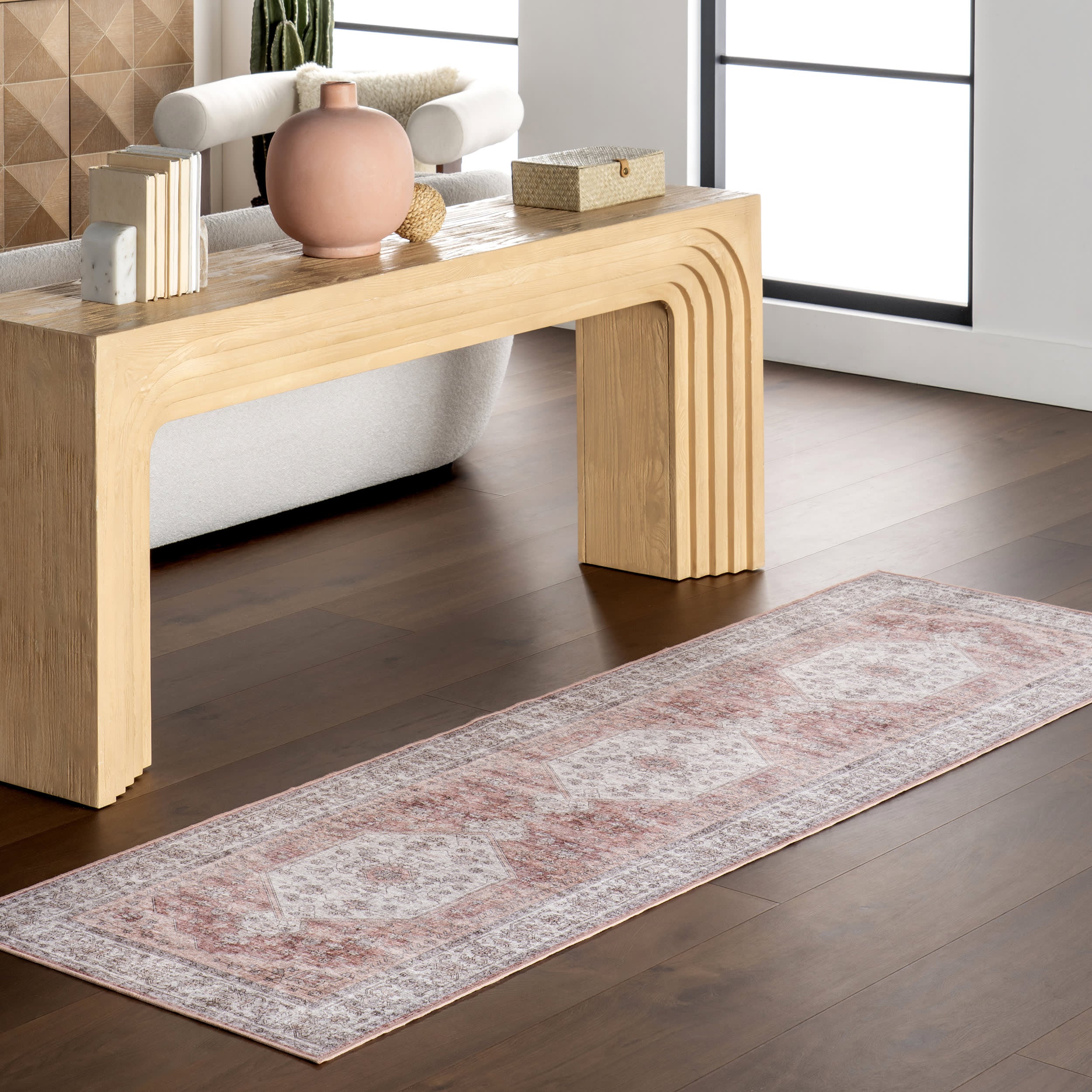 Nyomi Spill Proof Washable Rug | Ivory - Image 2