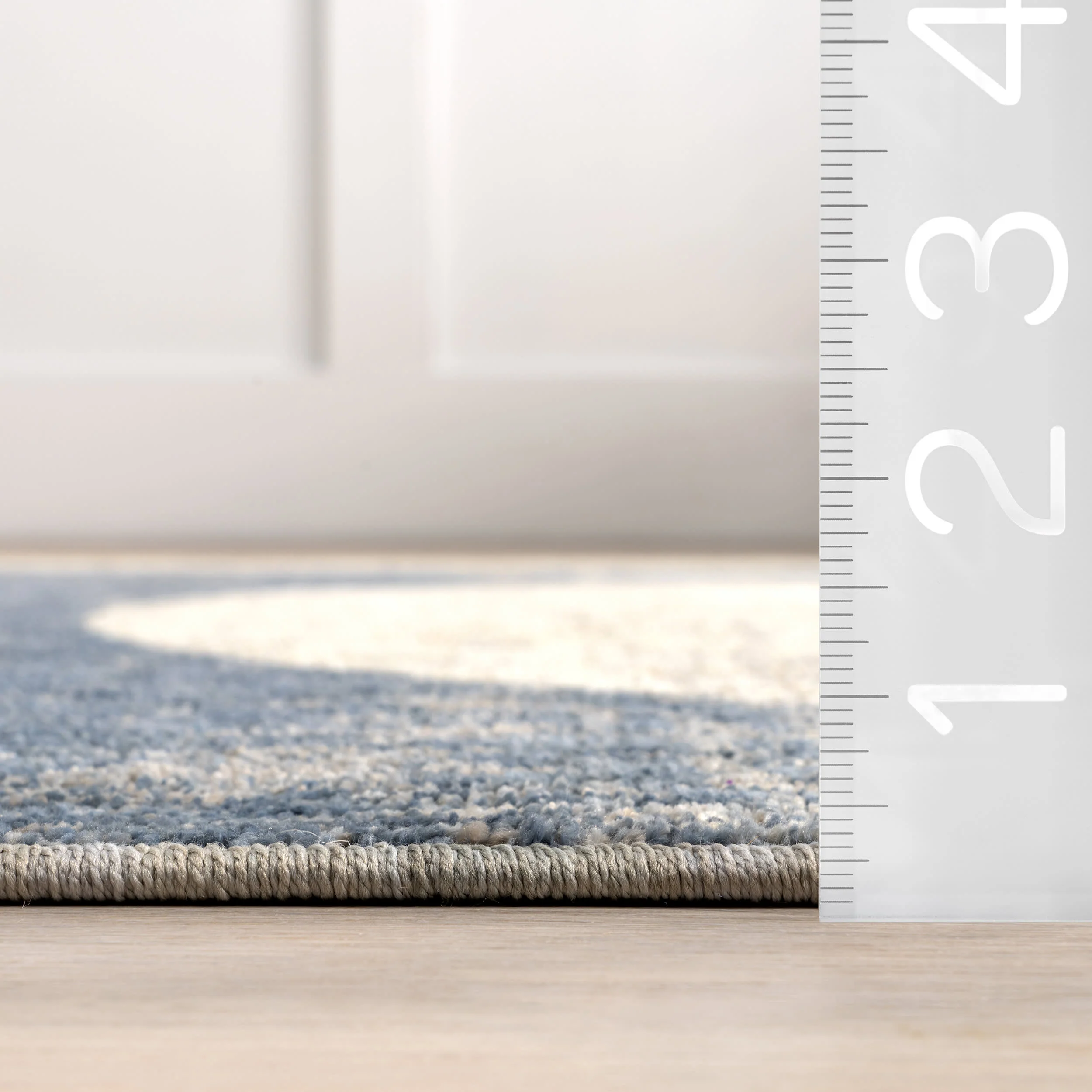 Nyra Mid-Century Modern Geometric Area Rug | Blue - Image 5
