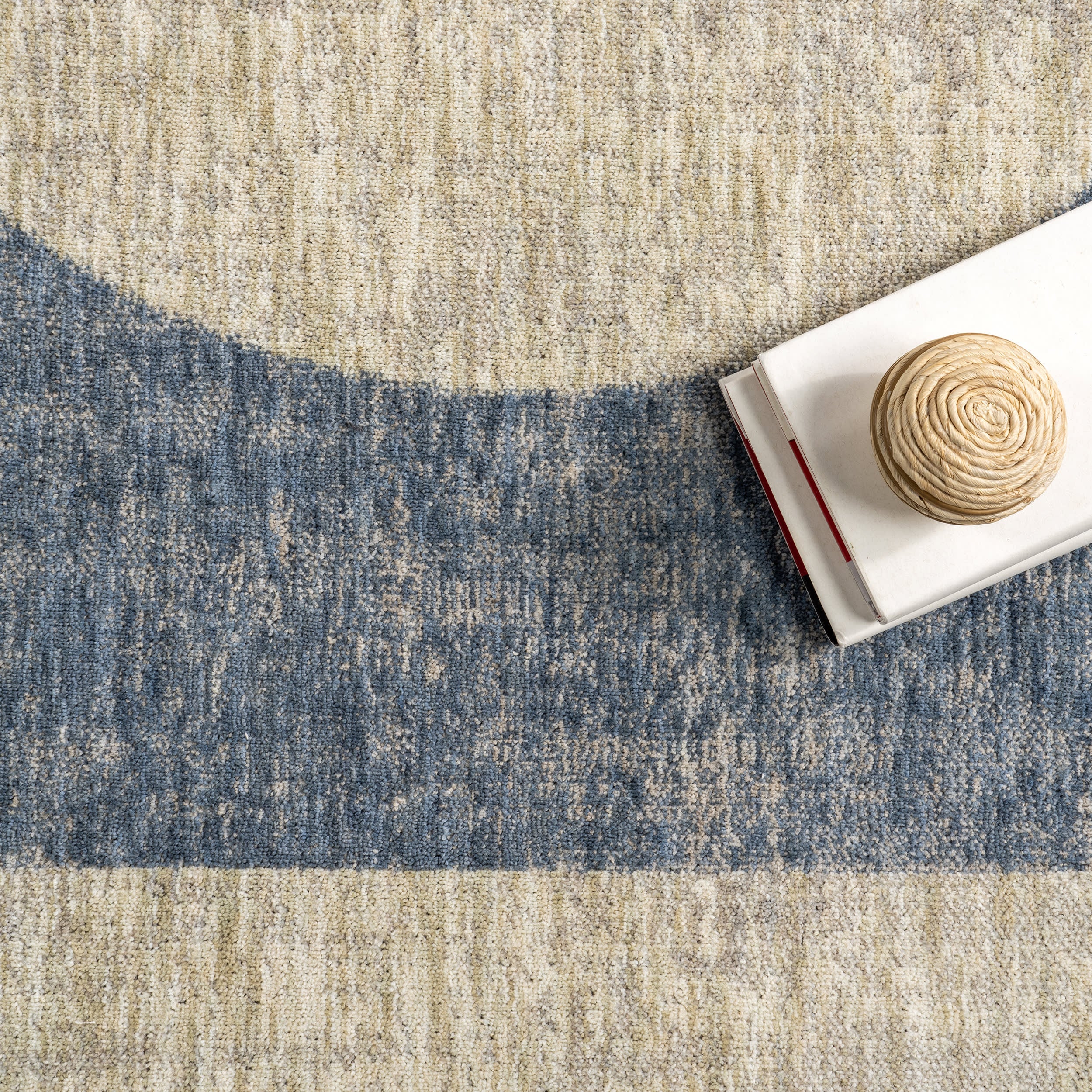 Nyra Mid-Century Modern Geometric Area Rug | Blue - Image 7