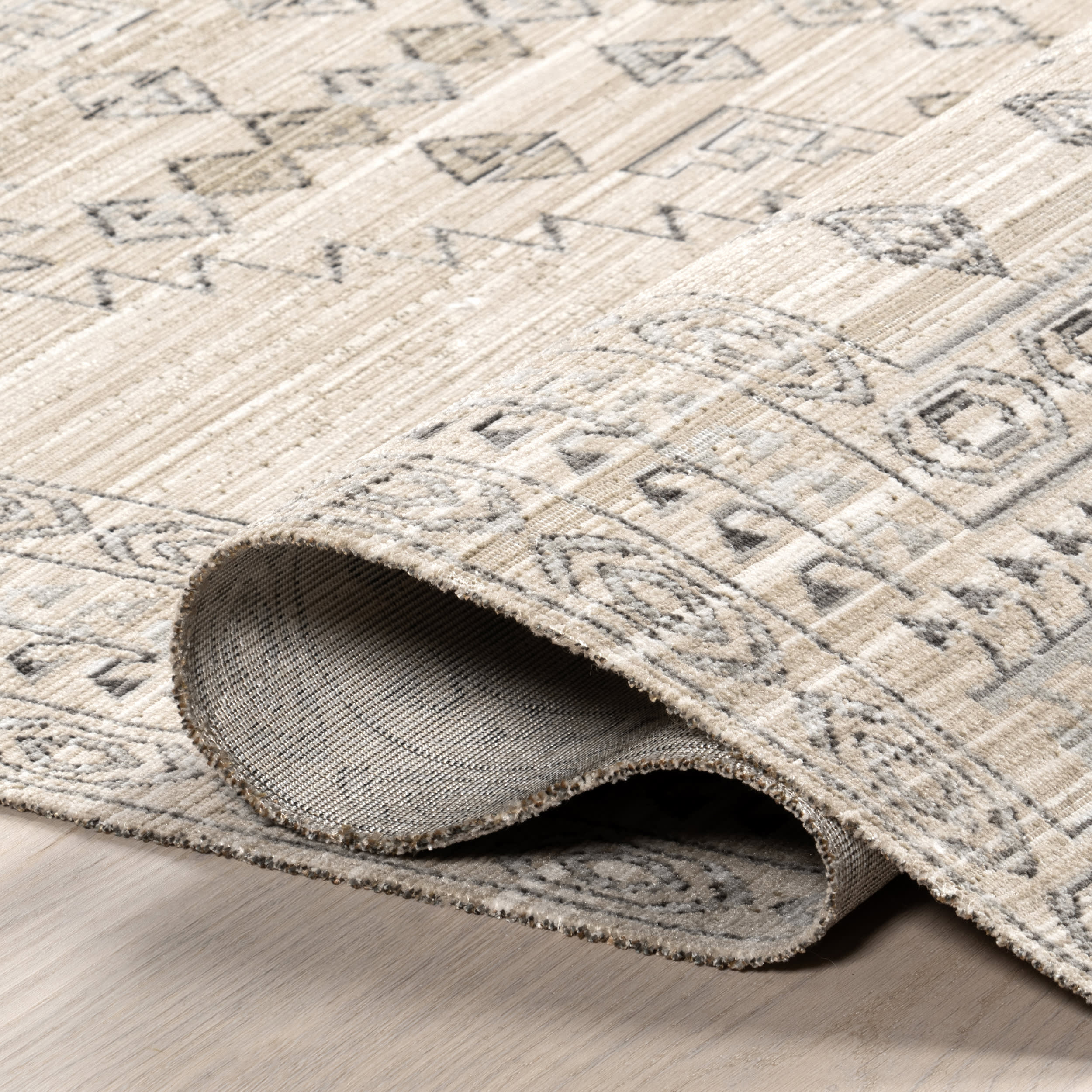 Oakley Simple Medallion Indoor/Outdoor Washable Rug | Light Grey - Image 8