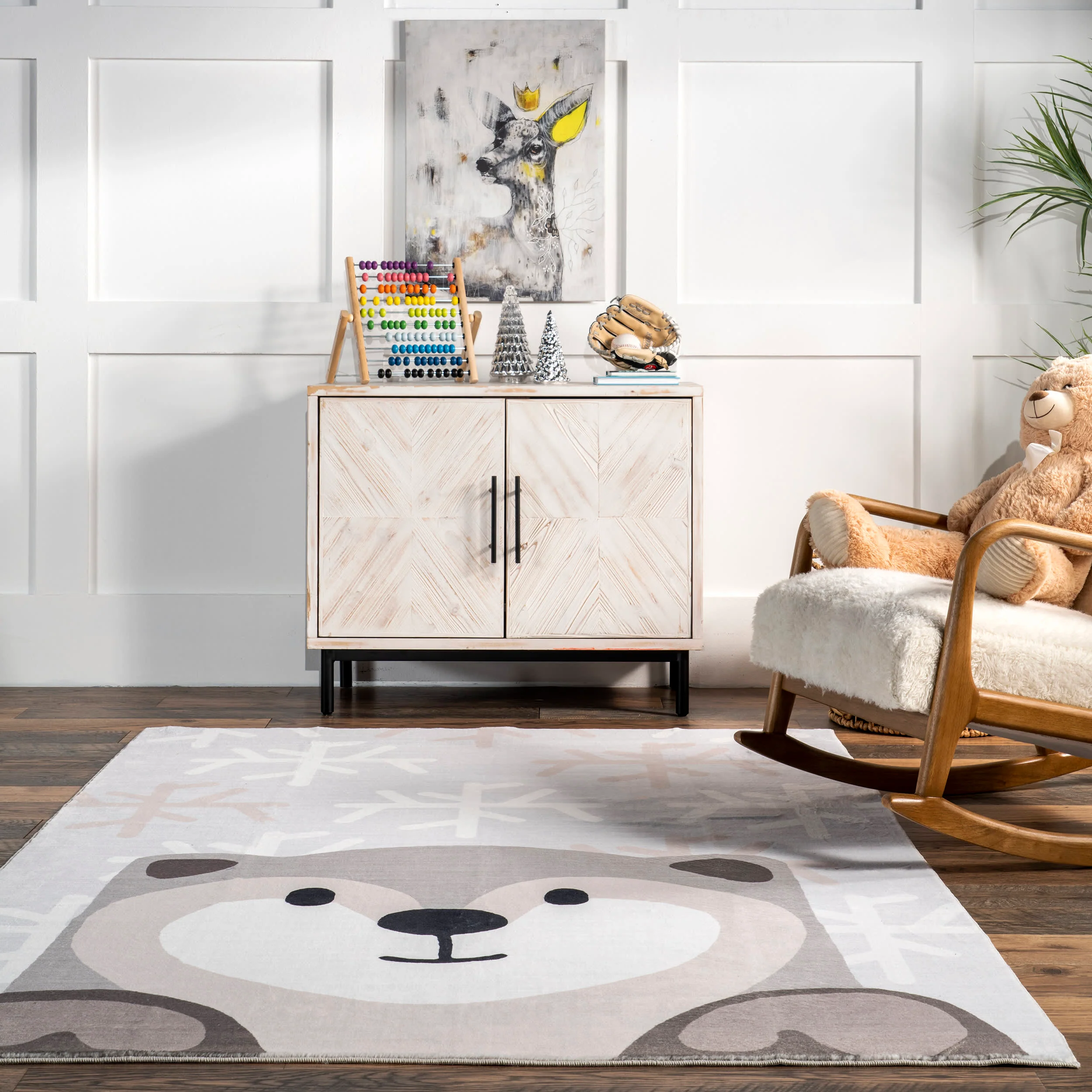 Oana Otter Kids Washable Rug | Light Grey - Image 4