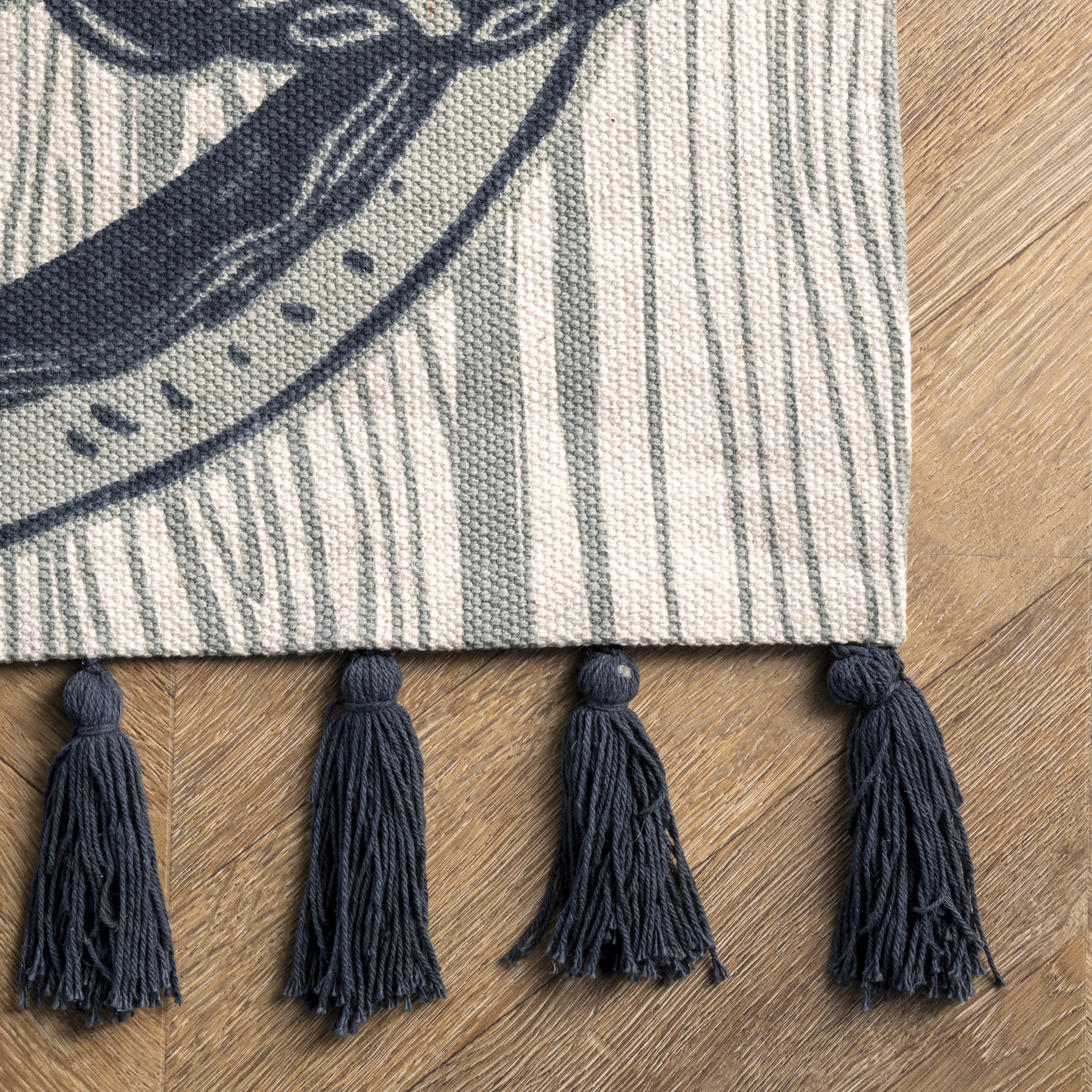 Octopus Over Board Tassel Rug | Ivory - Image 3