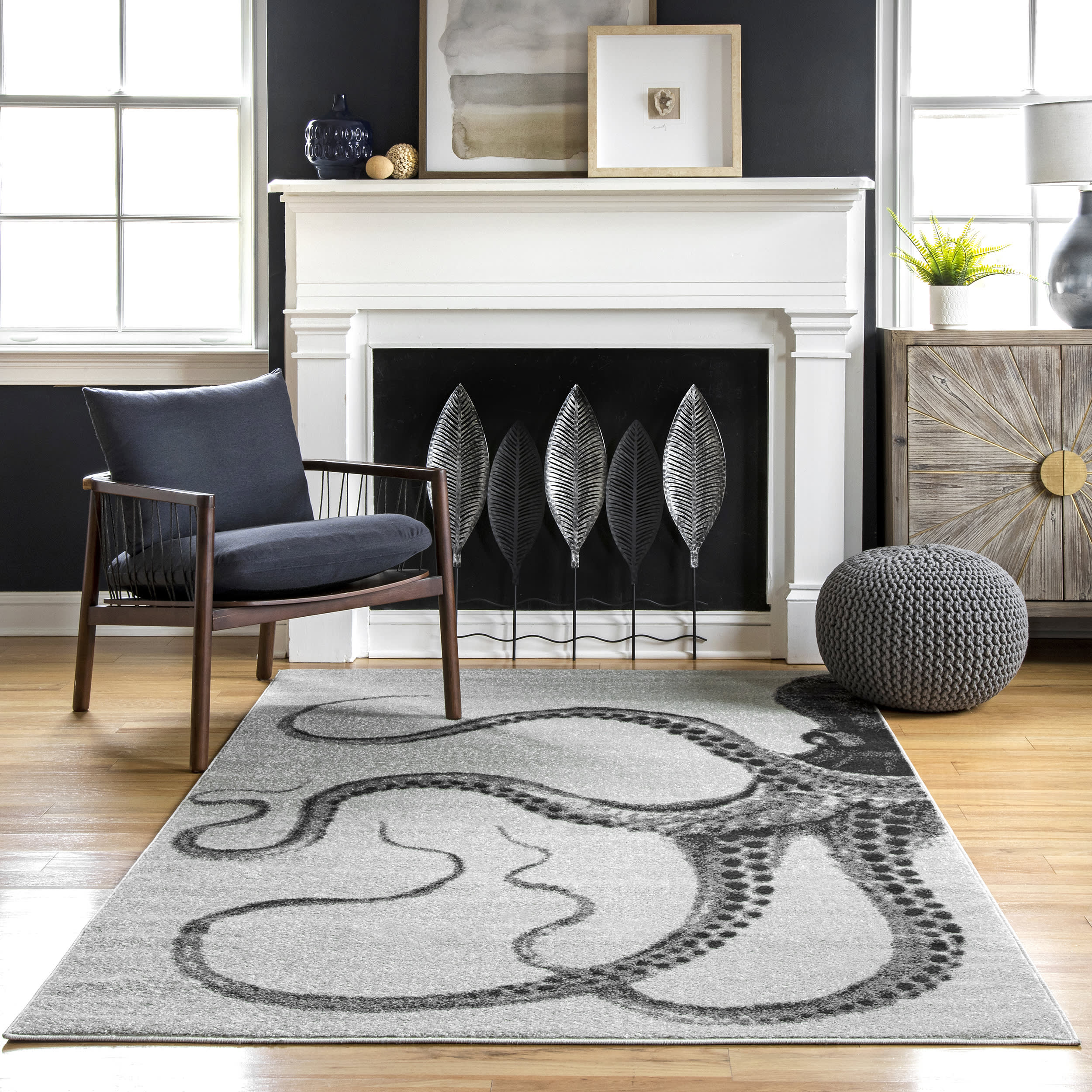 Octopus Rug | Grey - Image 2