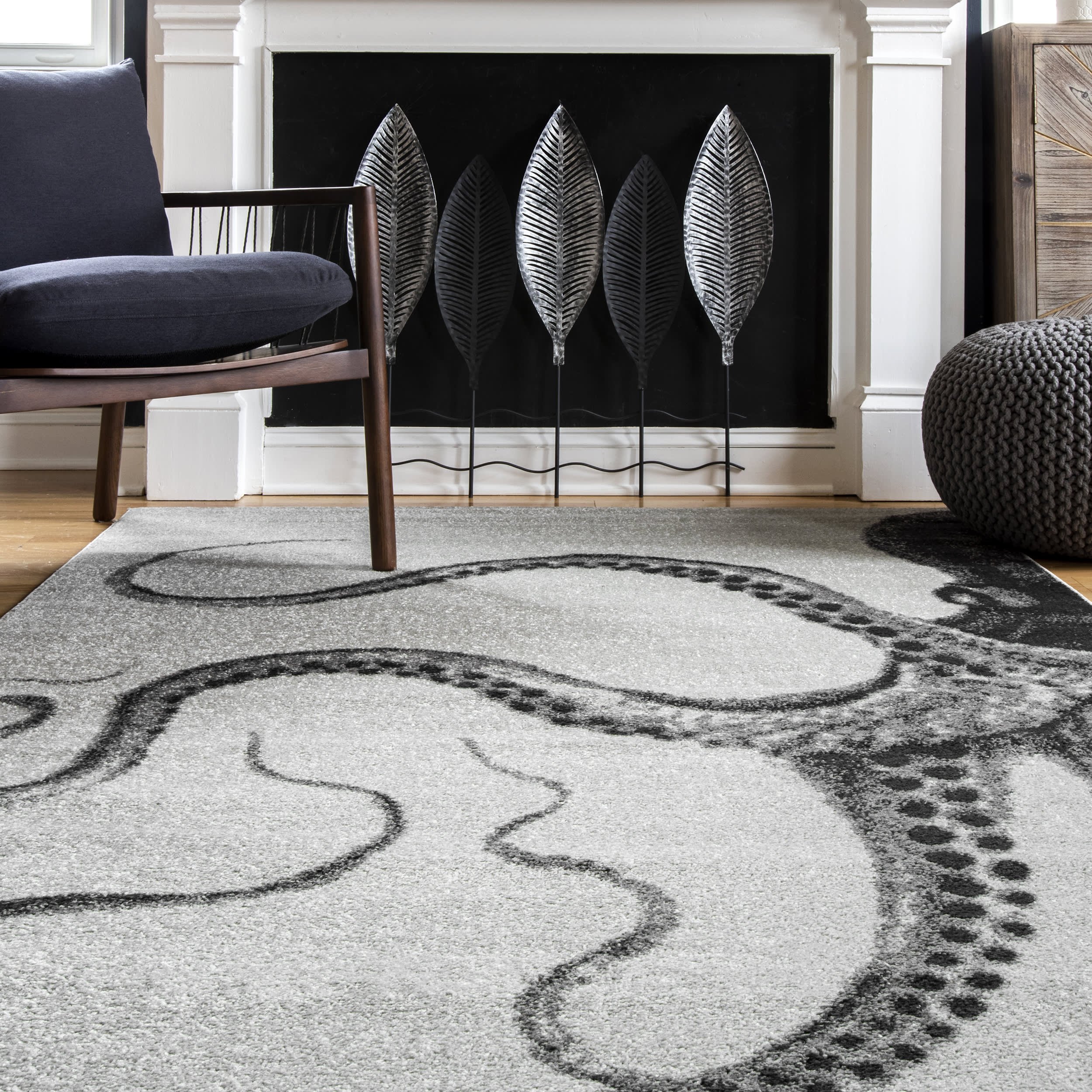 Octopus Rug | Grey - Image 4