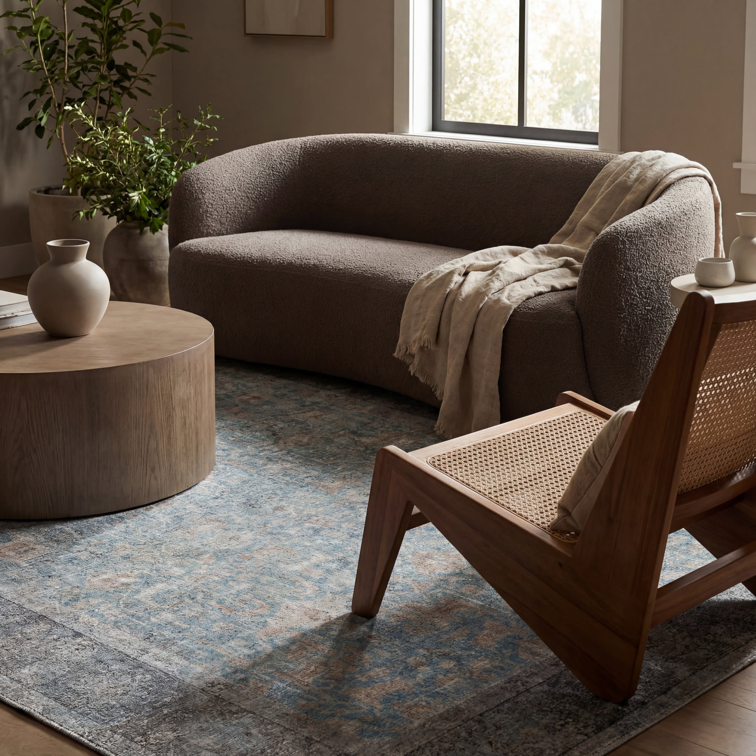 Odelia Vintage & Distressed Washable Rug | Blue - Image 5
