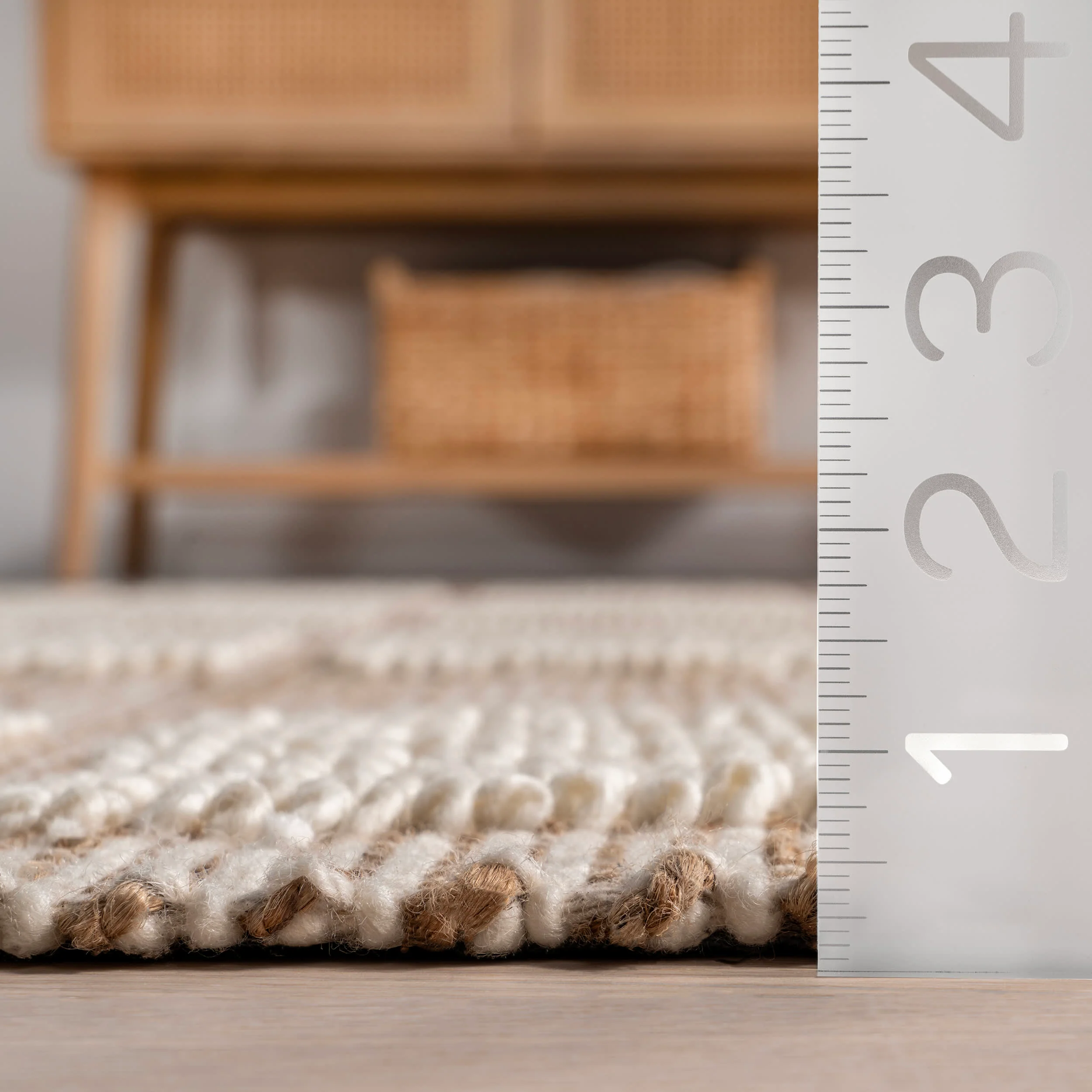 Oden Textured Jute and Wool Rug | Ivory - Image 4
