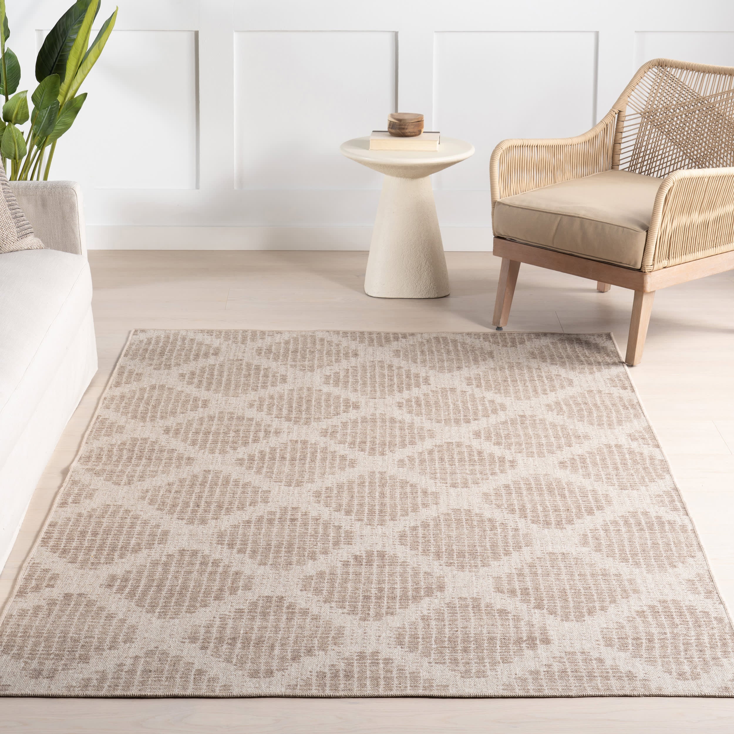 Odessa Trellis Washable Rug | Brown - Image 5