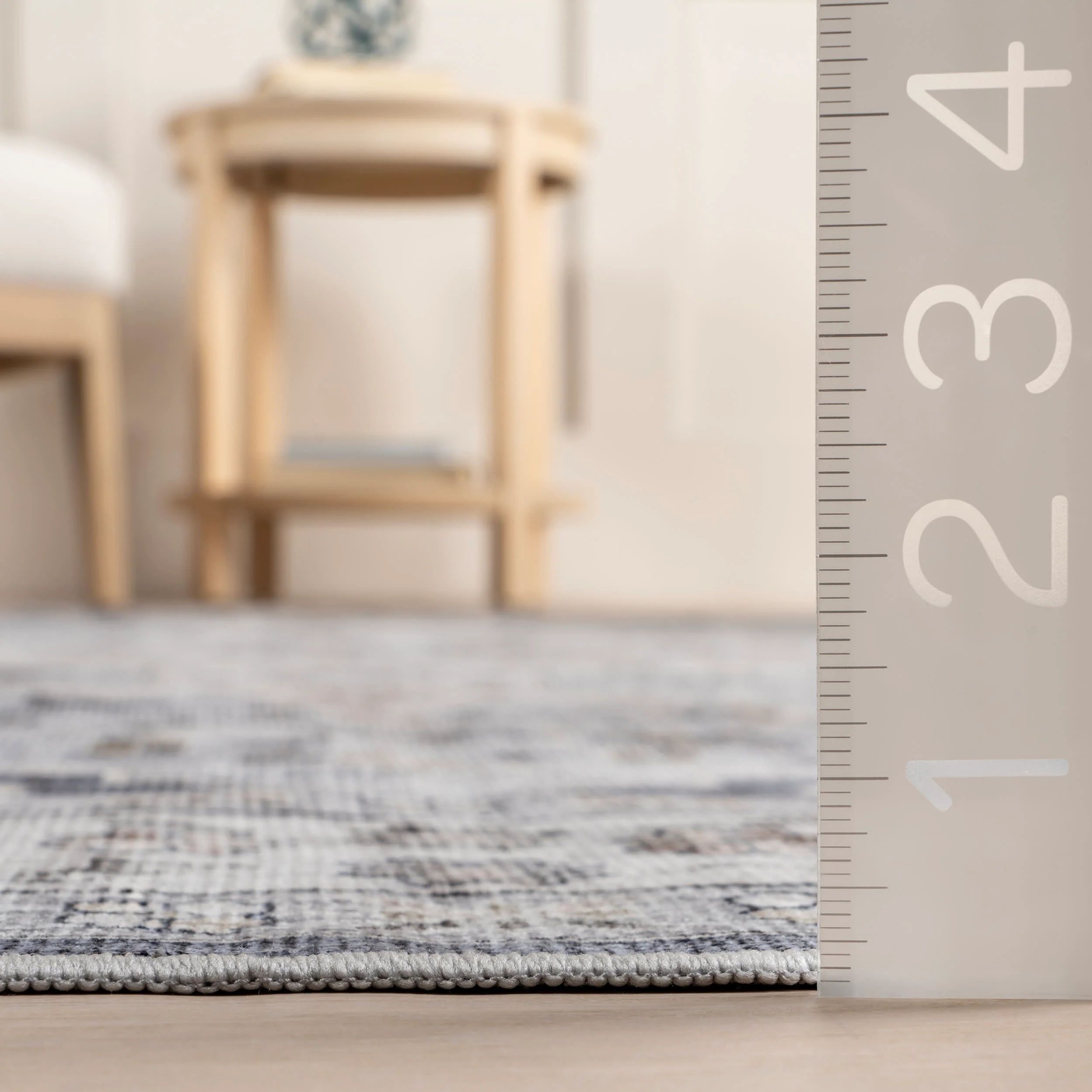 Odette Spill Proof Washable Rug | Blue Grey - Image 5