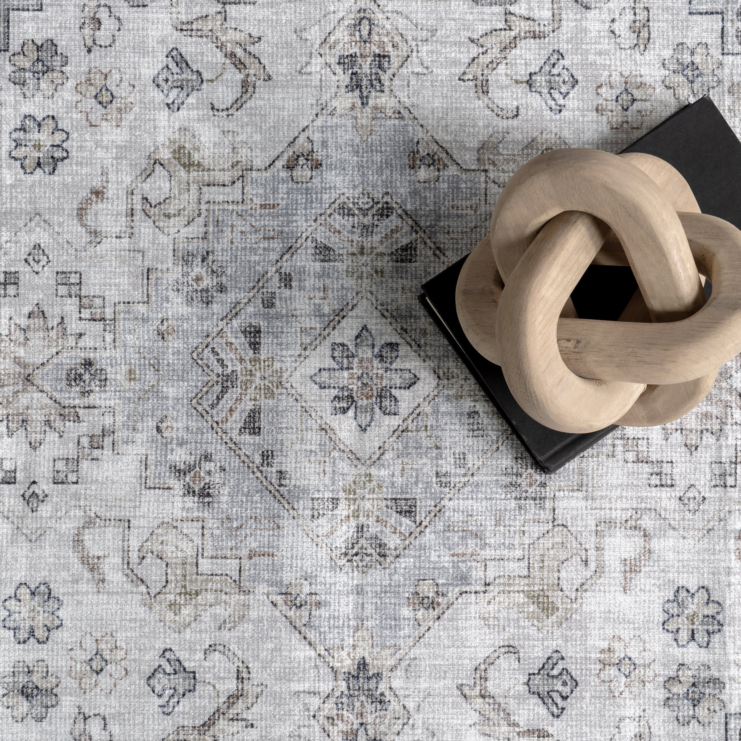 Odette Spill Proof Washable Rug | Blue Grey - Image 7