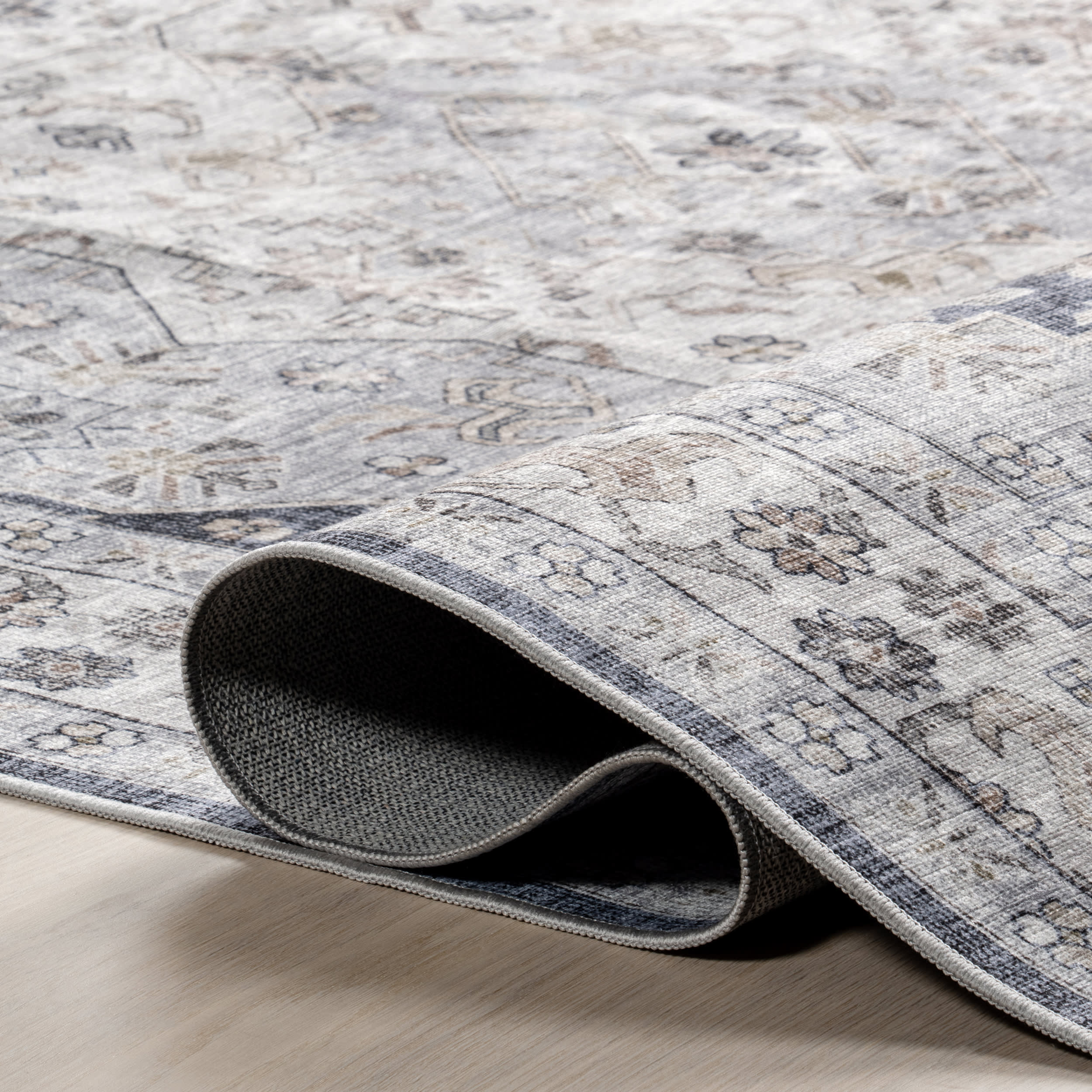 Odette Spill Proof Washable Rug | Blue Grey - Image 8