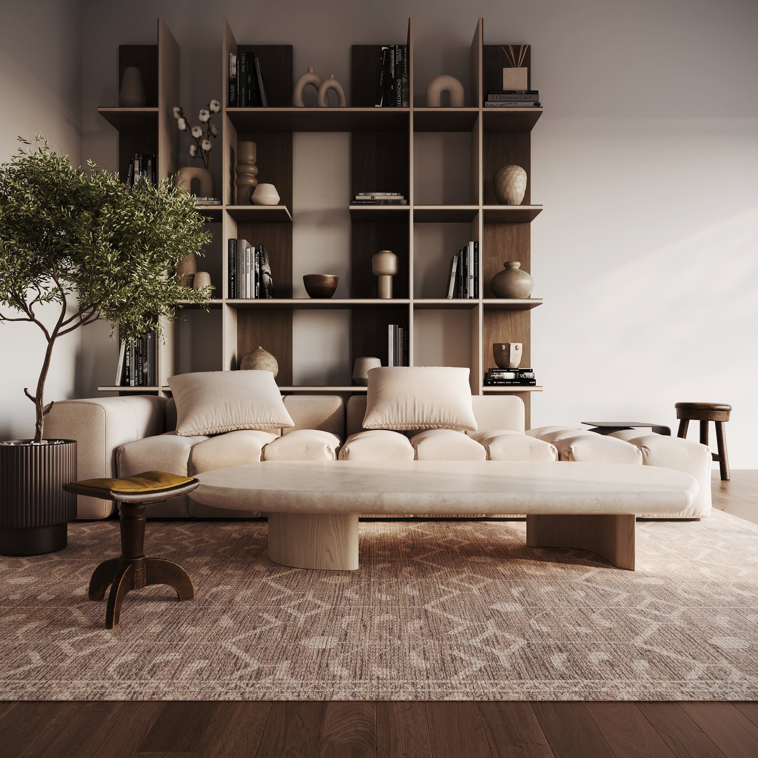 Ohzye Transitional Floral and Paisley Rug | Brown - Image 2