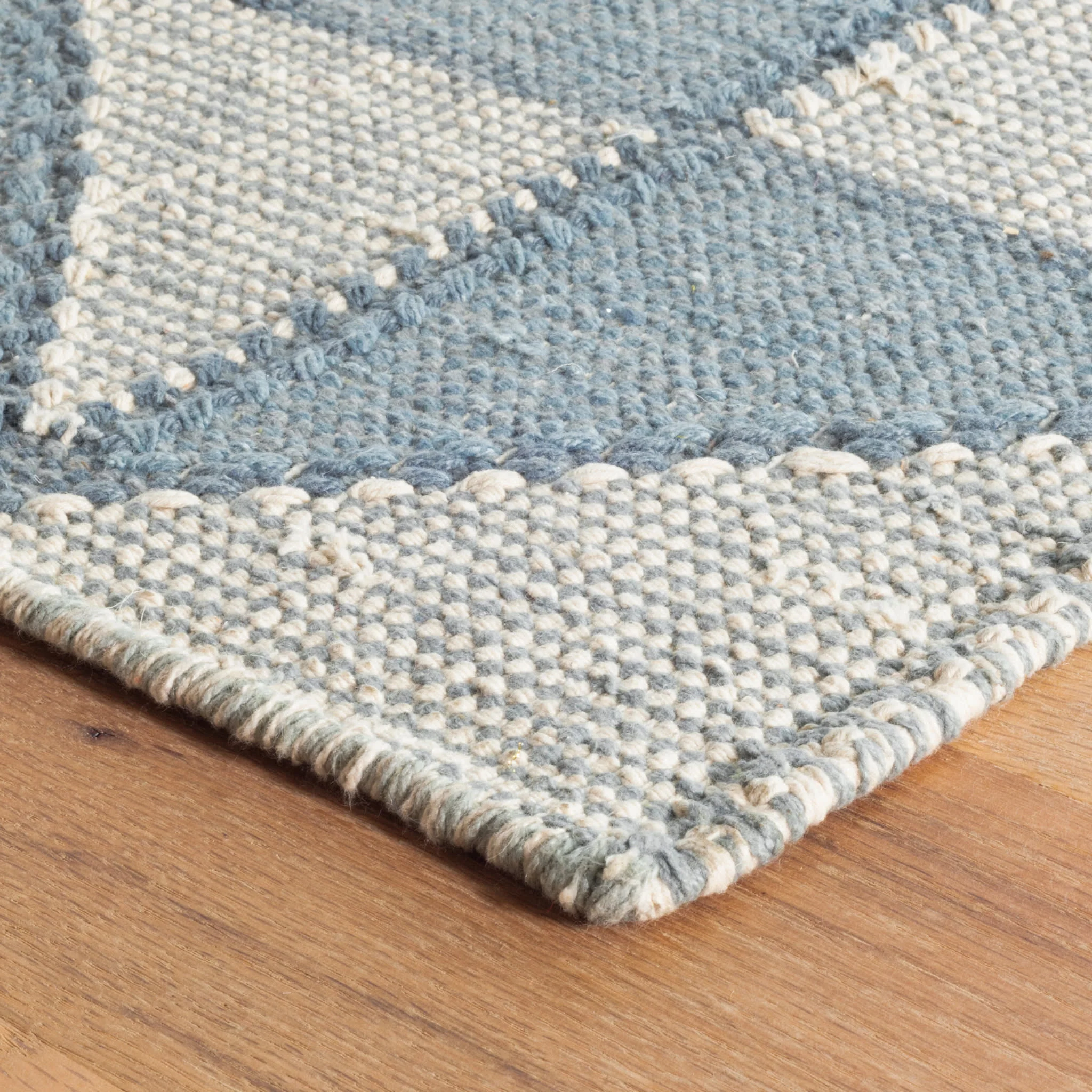 Ojai Hand Loom Knotted Cotton Rug | Blue - Image 6