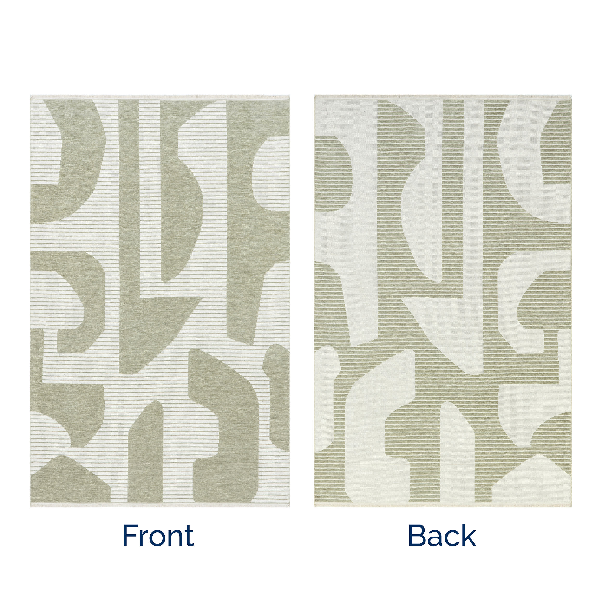 Olaya Abstract Reversible Washable Rug | Light Green - Image 10