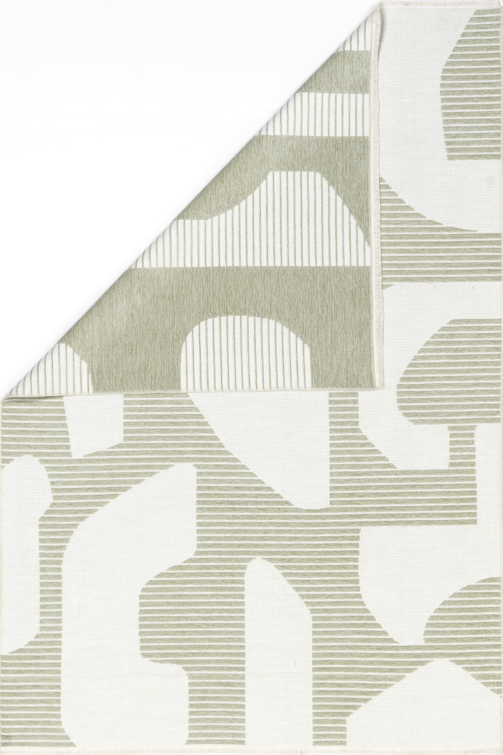 Olaya Abstract Reversible Washable Rug | Light Green - Image 4