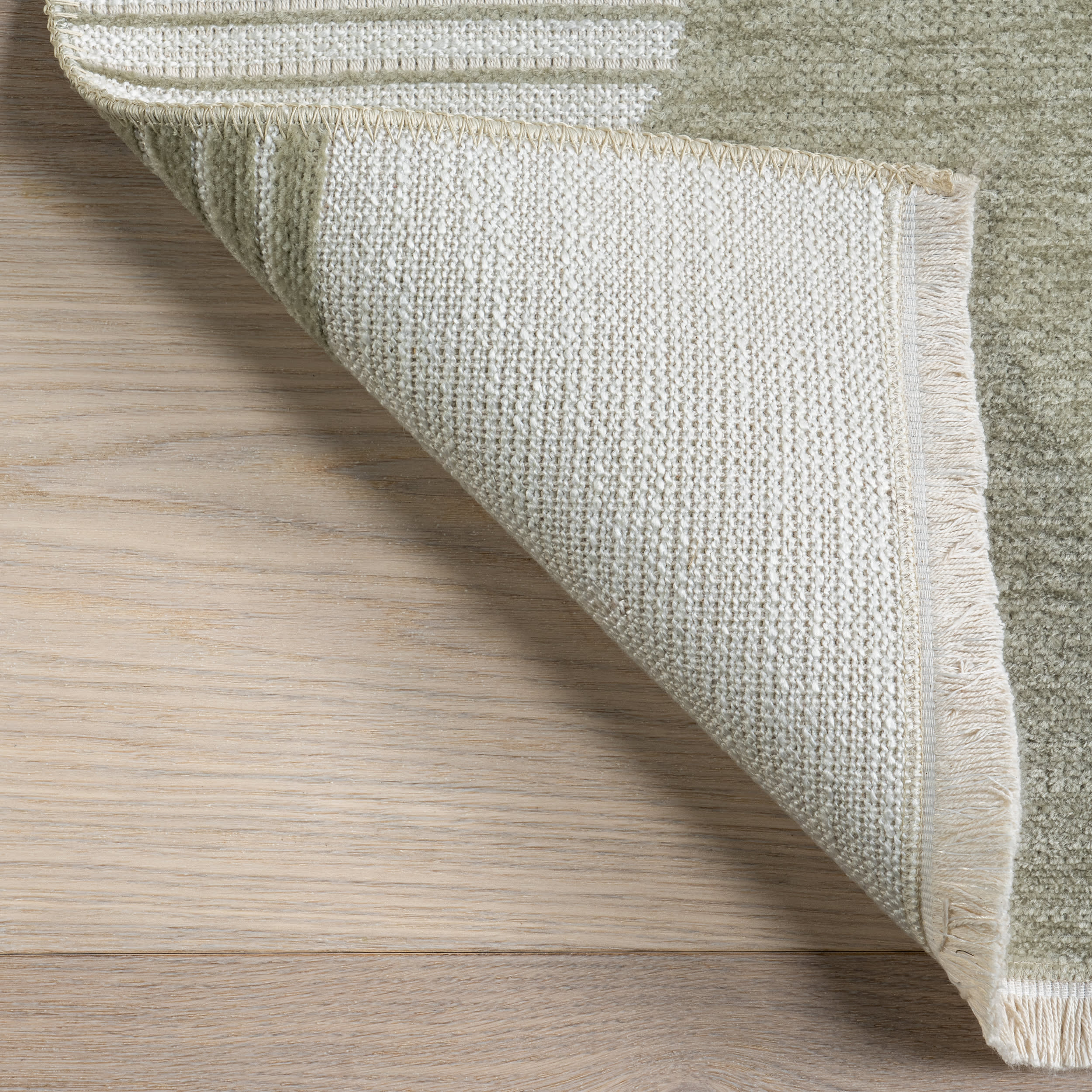 Olaya Abstract Reversible Washable Rug | Light Green - Image 7