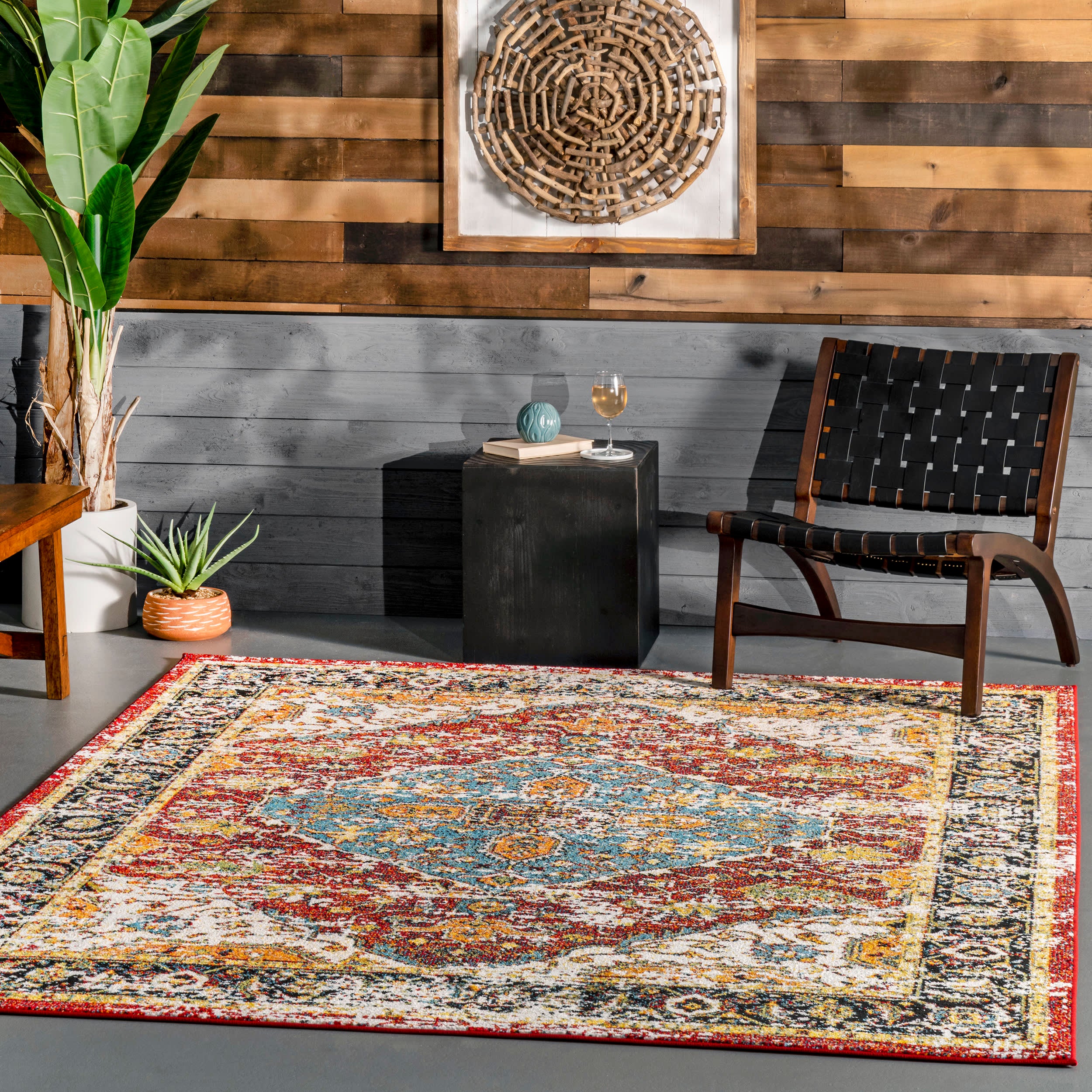 Olden Medallion Indoor/Outdoor Rug | Multicolor - Image 2