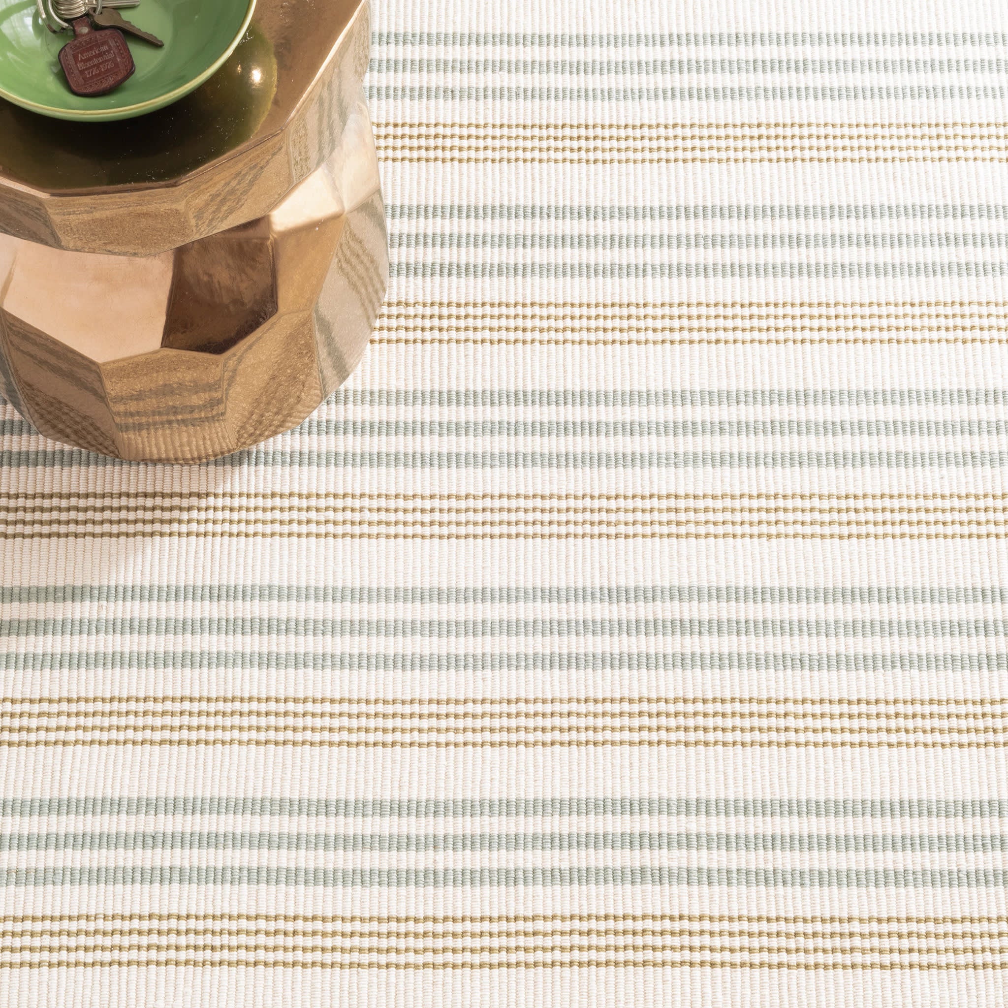 Olive Branch Handwoven Cotton Rug | Neutral - Image 4