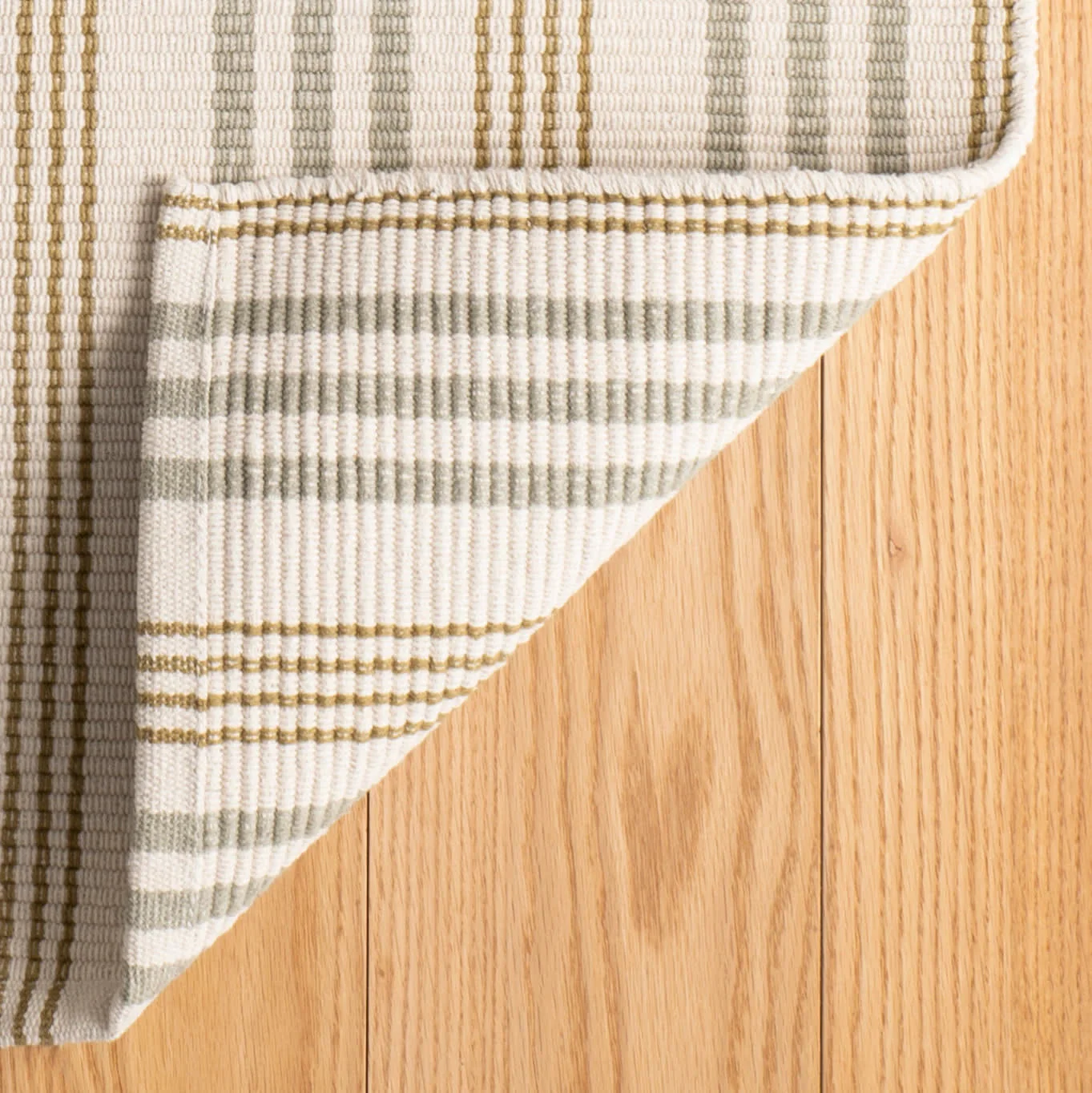 Olive Branch Handwoven Cotton Rug | Neutral - Image 6