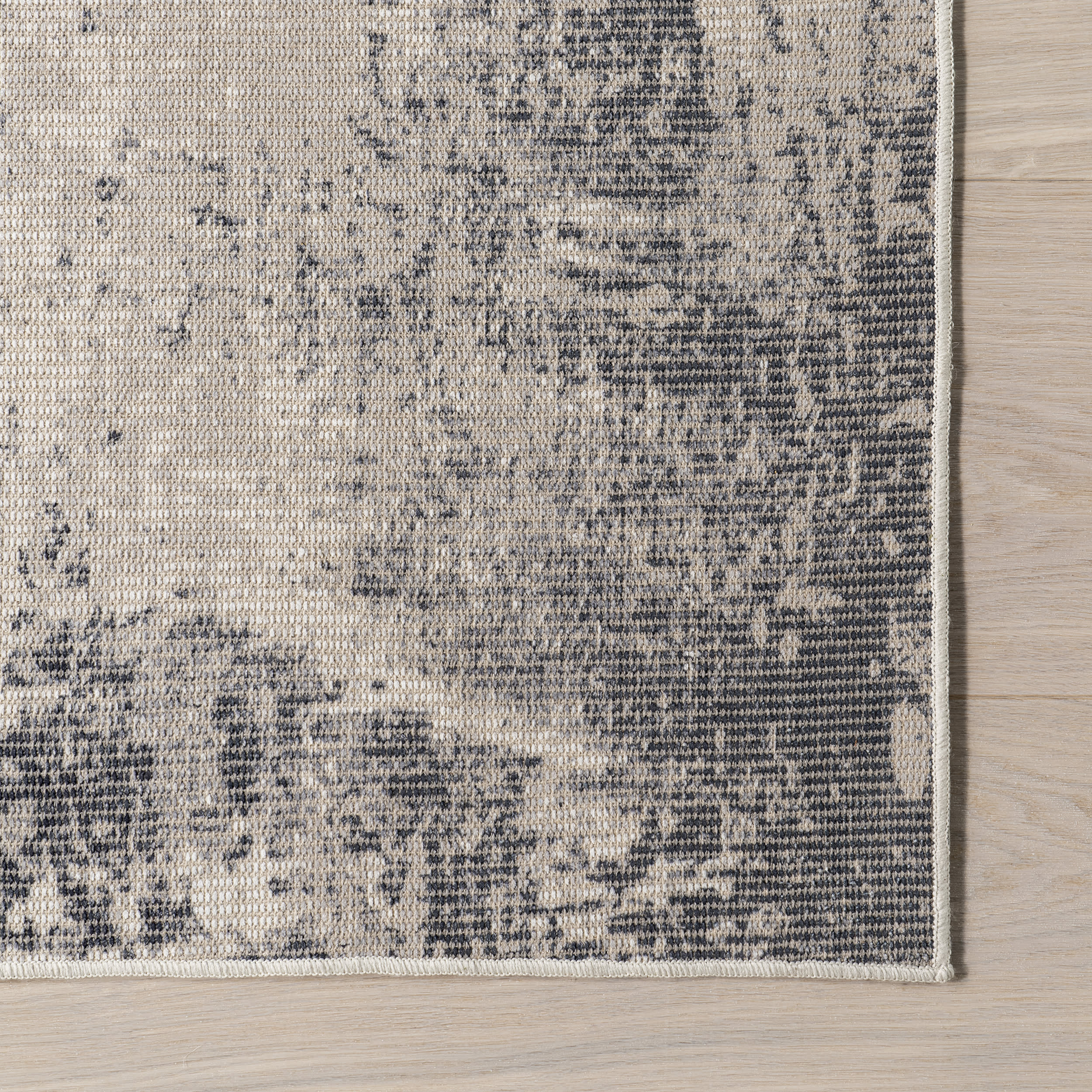 Olivie Modern Abstract Washable Rug | Grey - Image 3