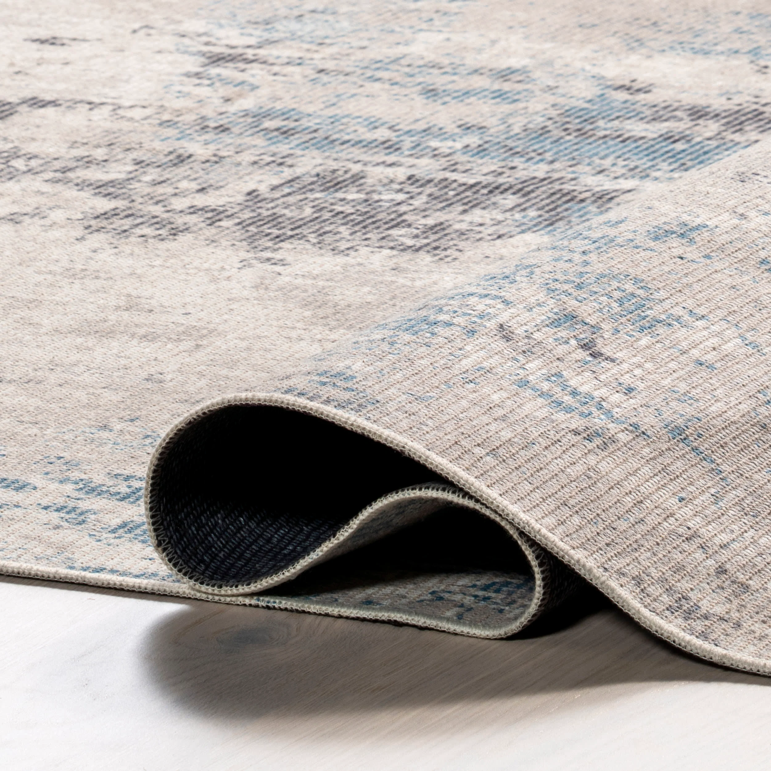 Olivie Modern Abstract Washable Rug | Grey - Image 7