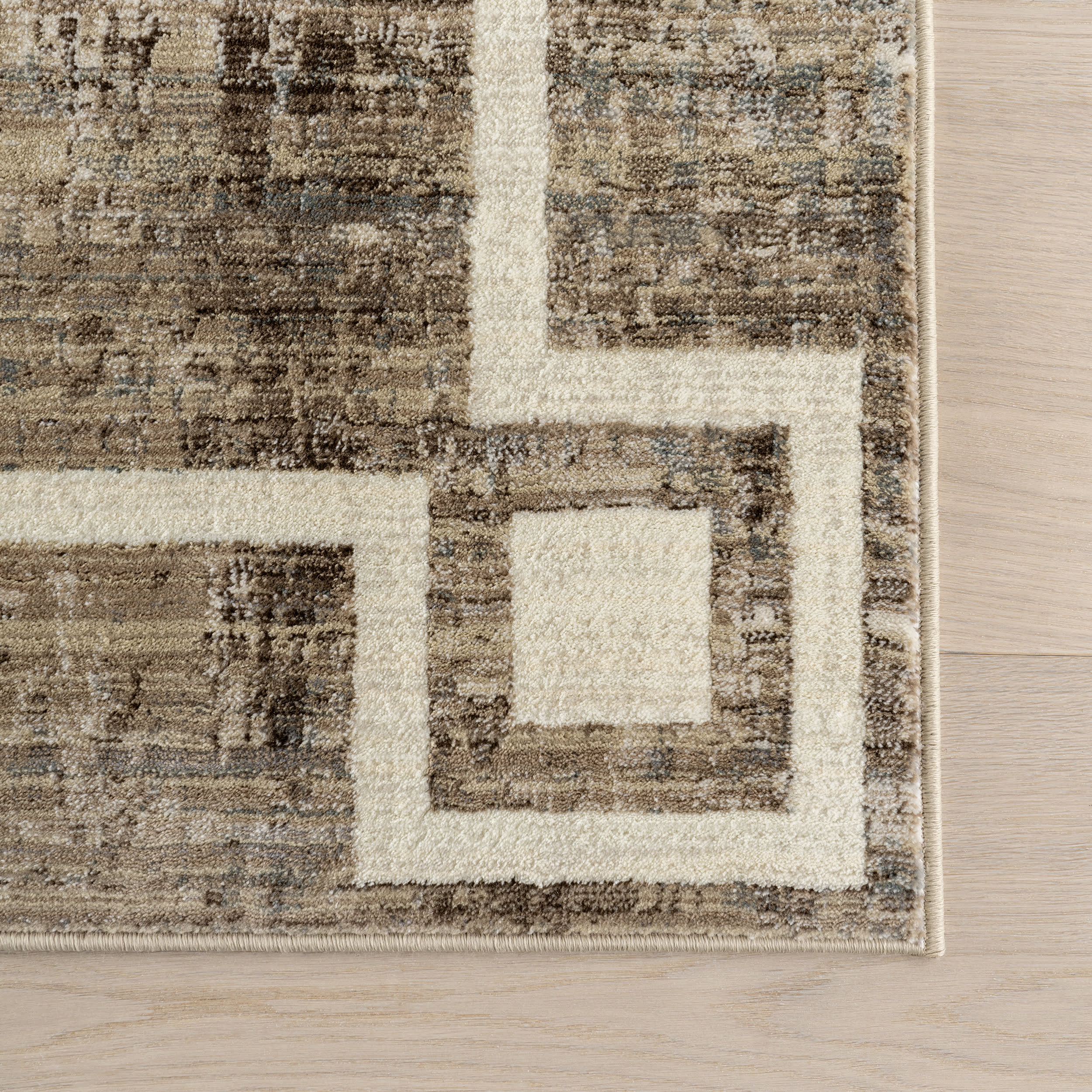 Olvera Geometric Bordered Rug | Beige - Image 4