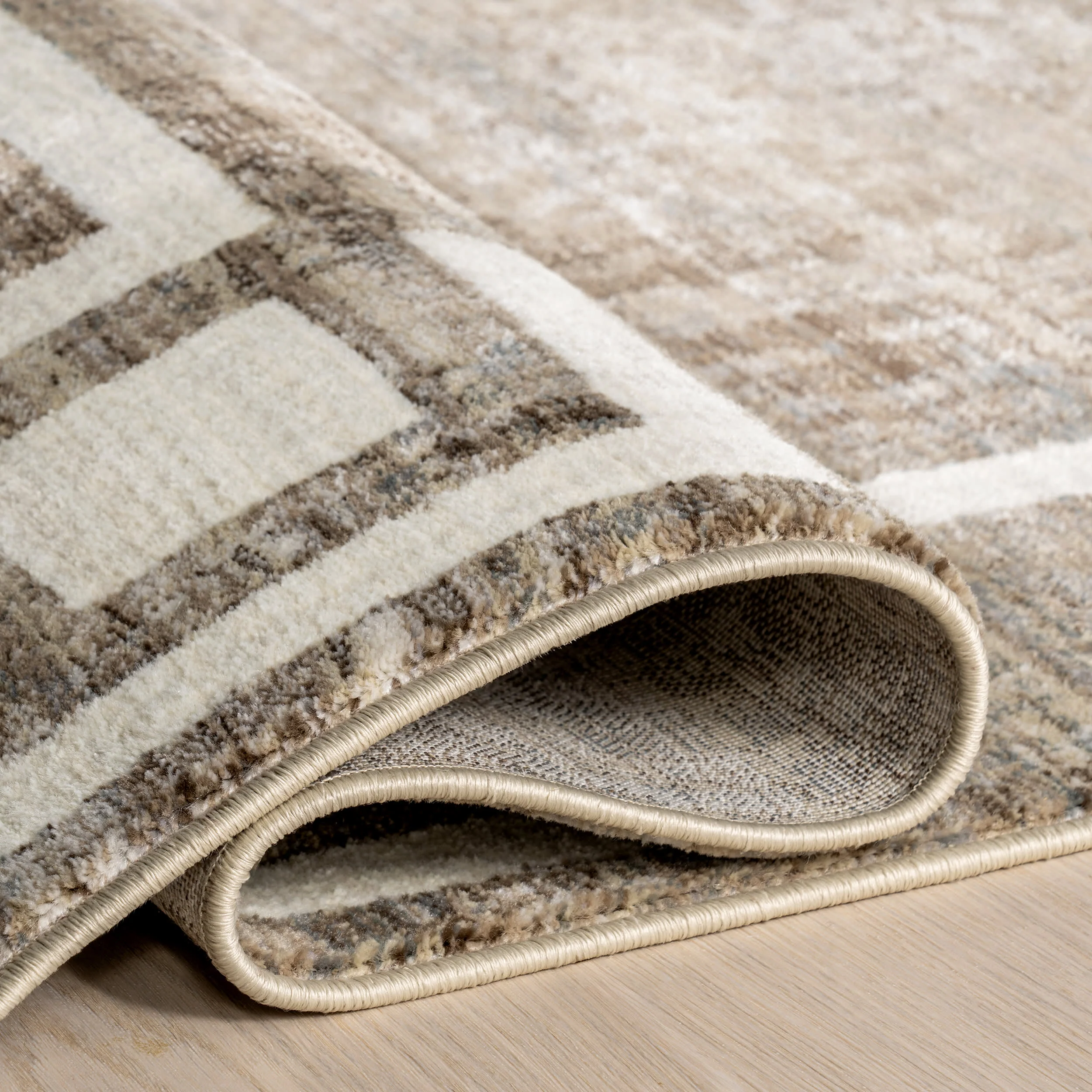 Olvera Geometric Bordered Rug | Beige - Image 8