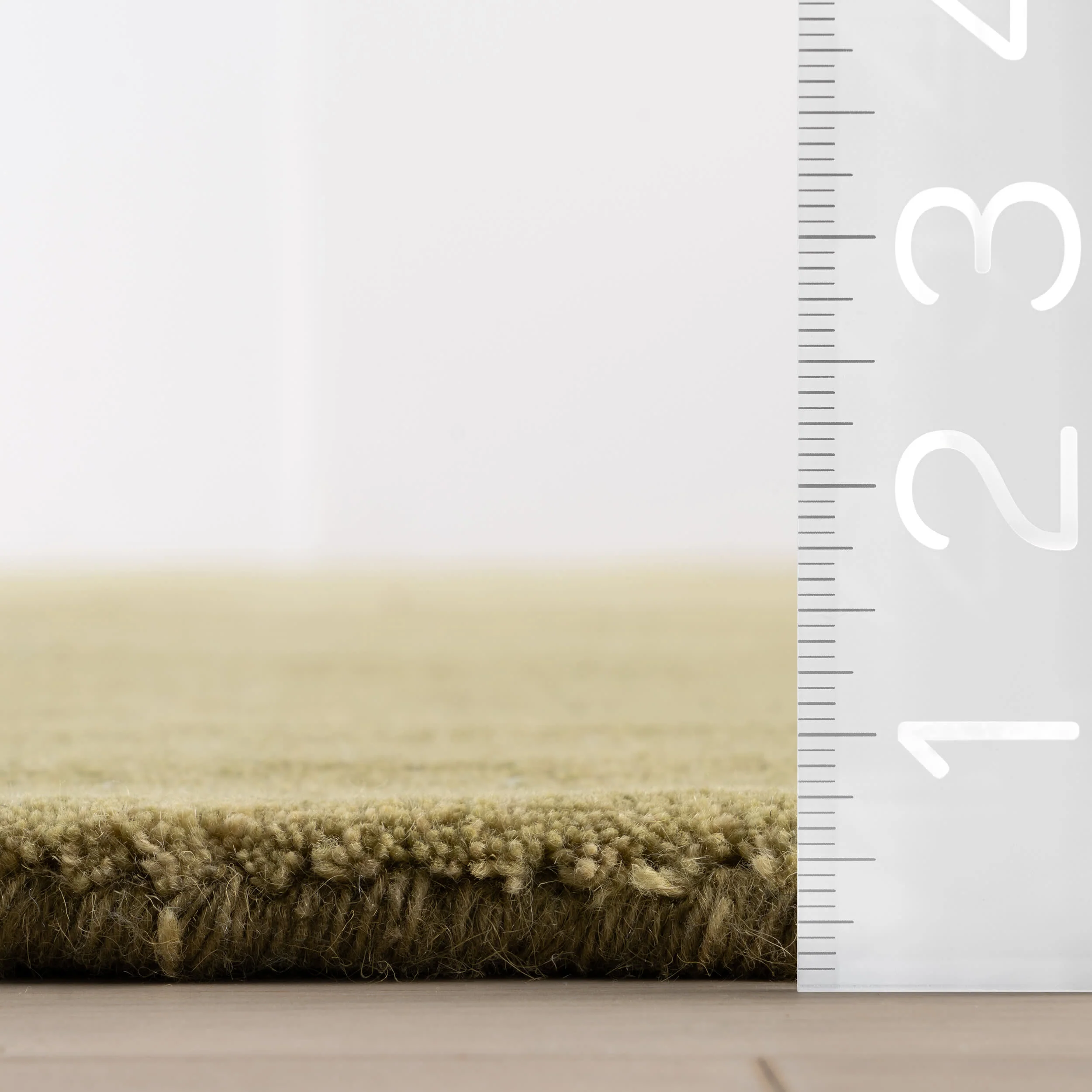 Ombre Hand Loomed Gradient Wool Rug | Olive Green - Image 5