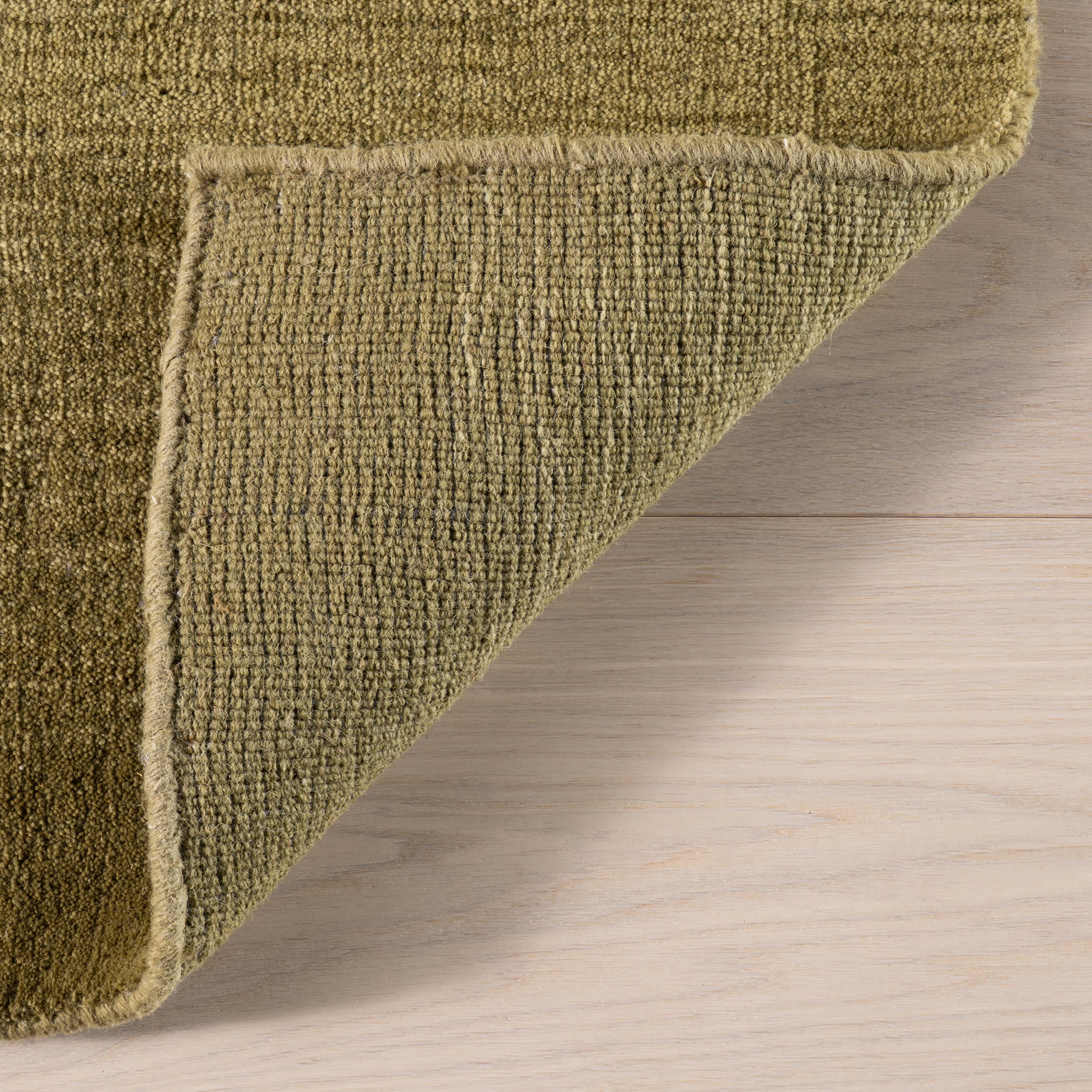 Ombre Hand Loomed Gradient Wool Rug | Olive Green - Image 6