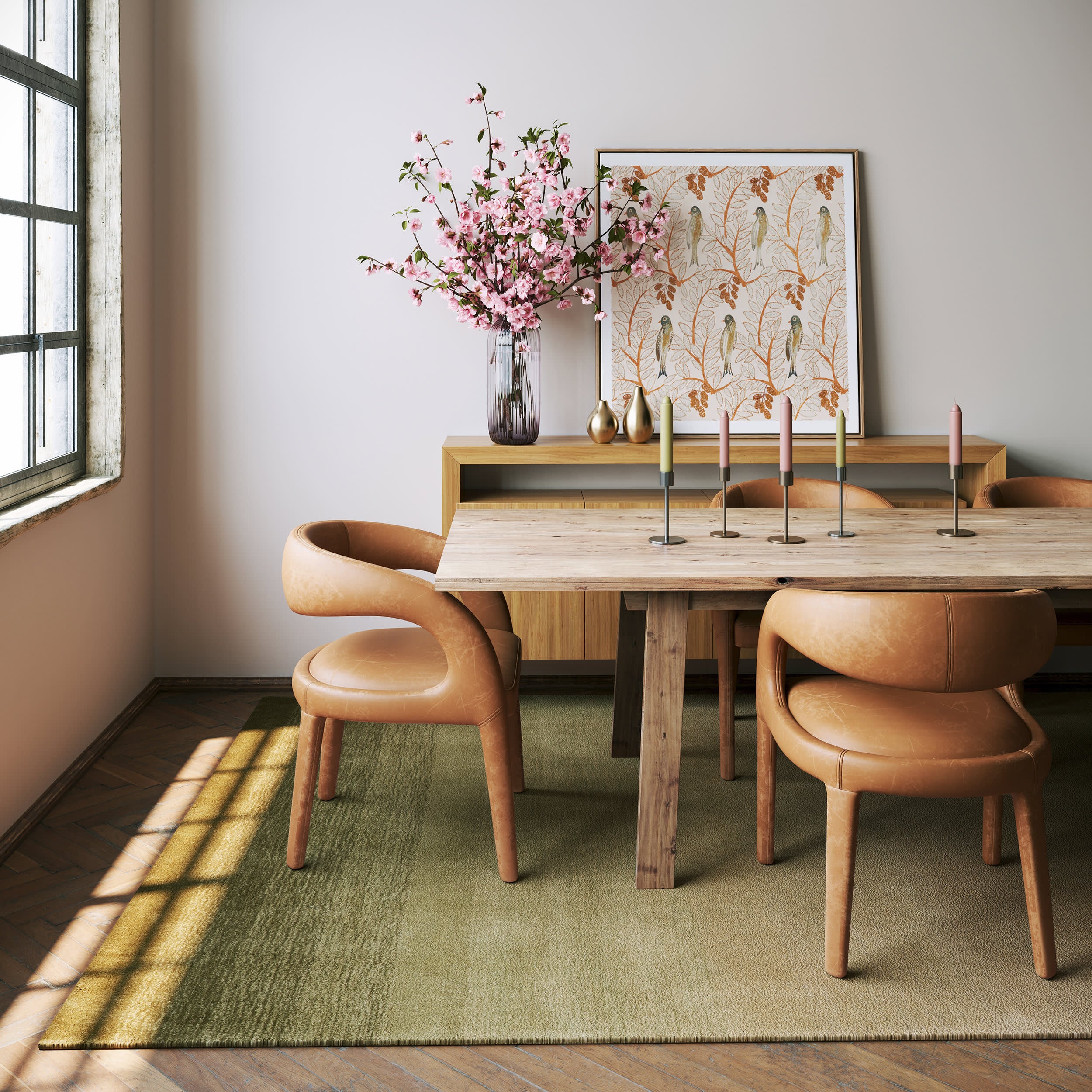 Ombre Hand Loomed Gradient Wool Rug | Olive Green - Image 7