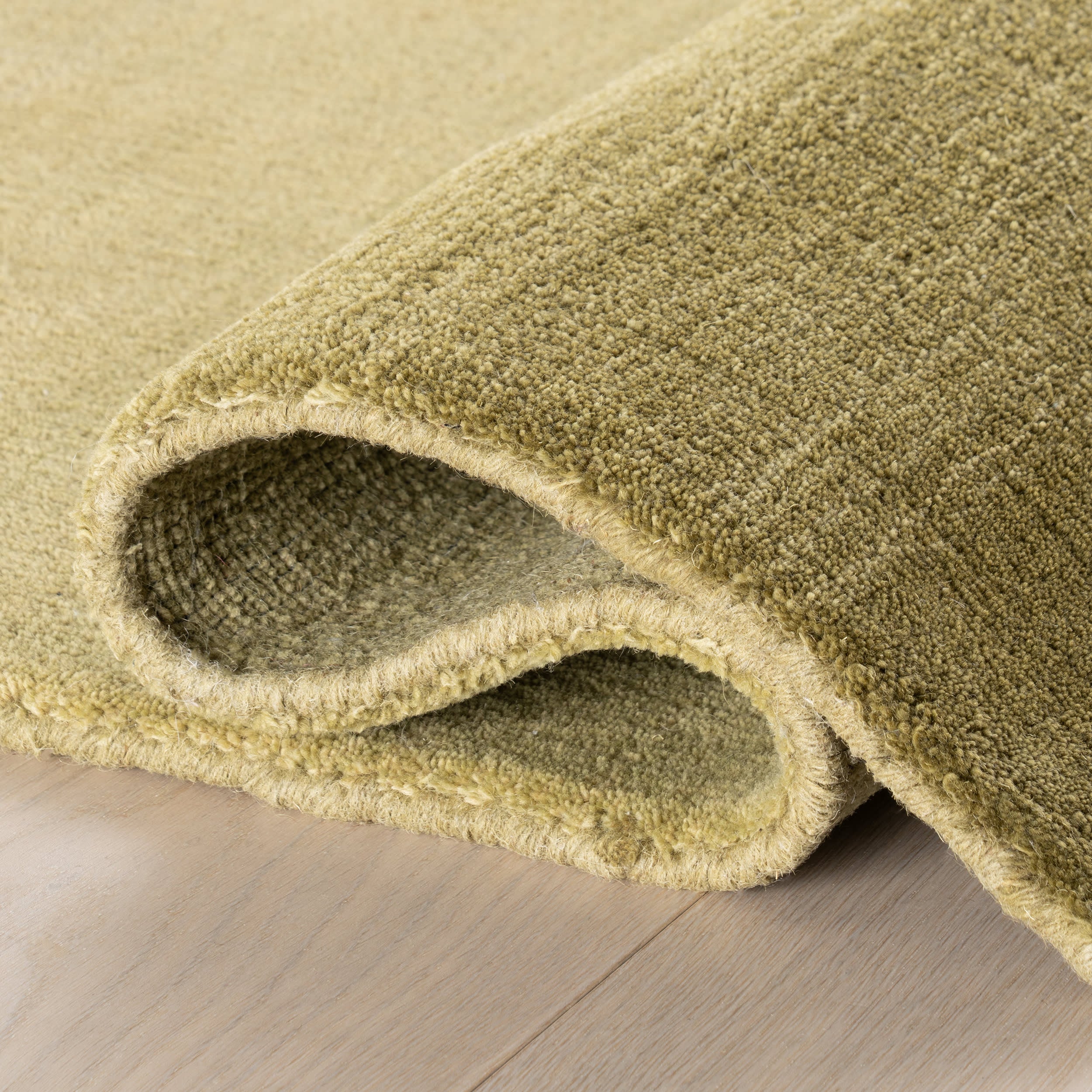 Ombre Hand Loomed Gradient Wool Rug | Olive Green - Image 8