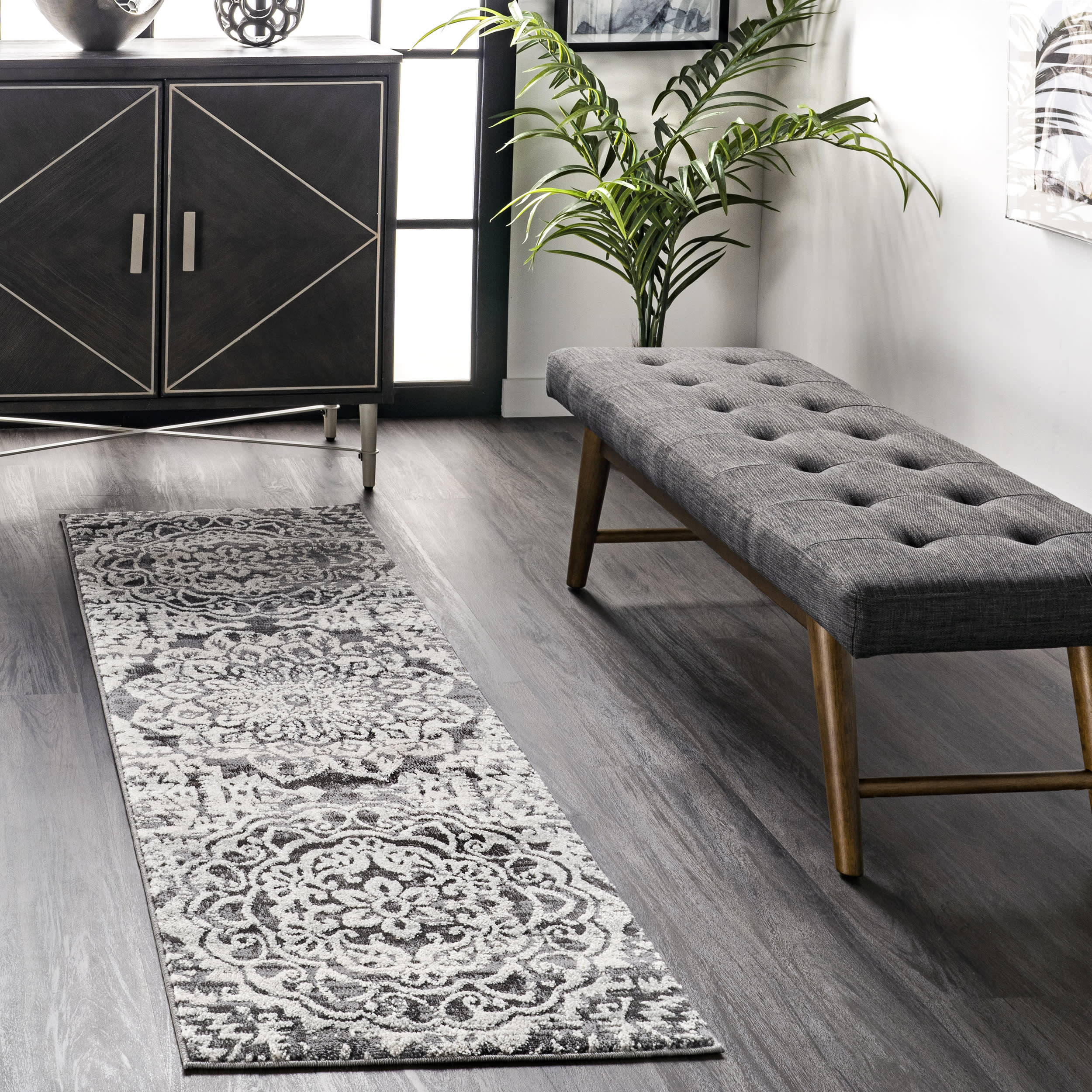 Ombre Rosettes Rug | Grey - Image 2