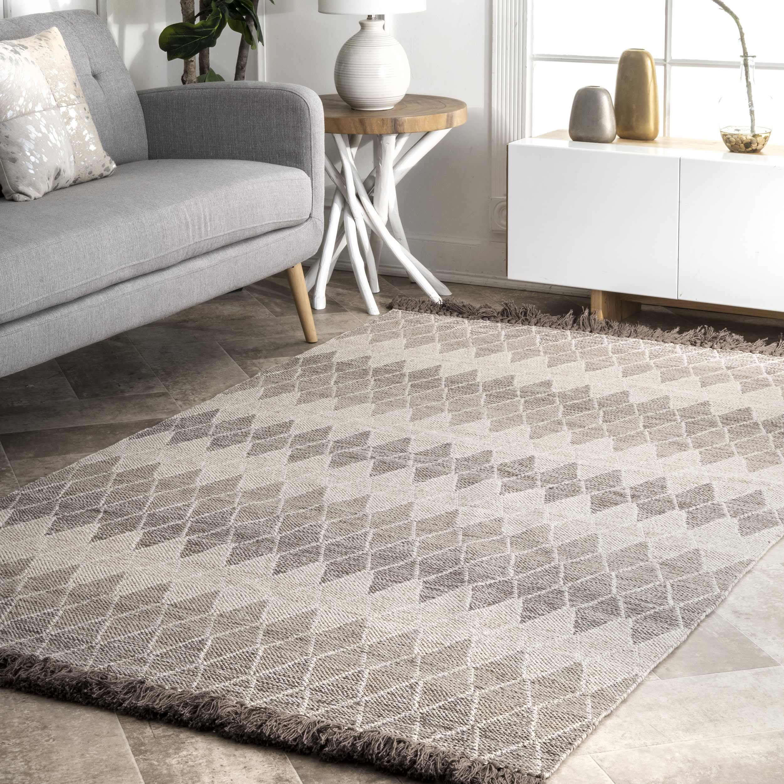 Ombre Trellis Rug | Brown - Image 2