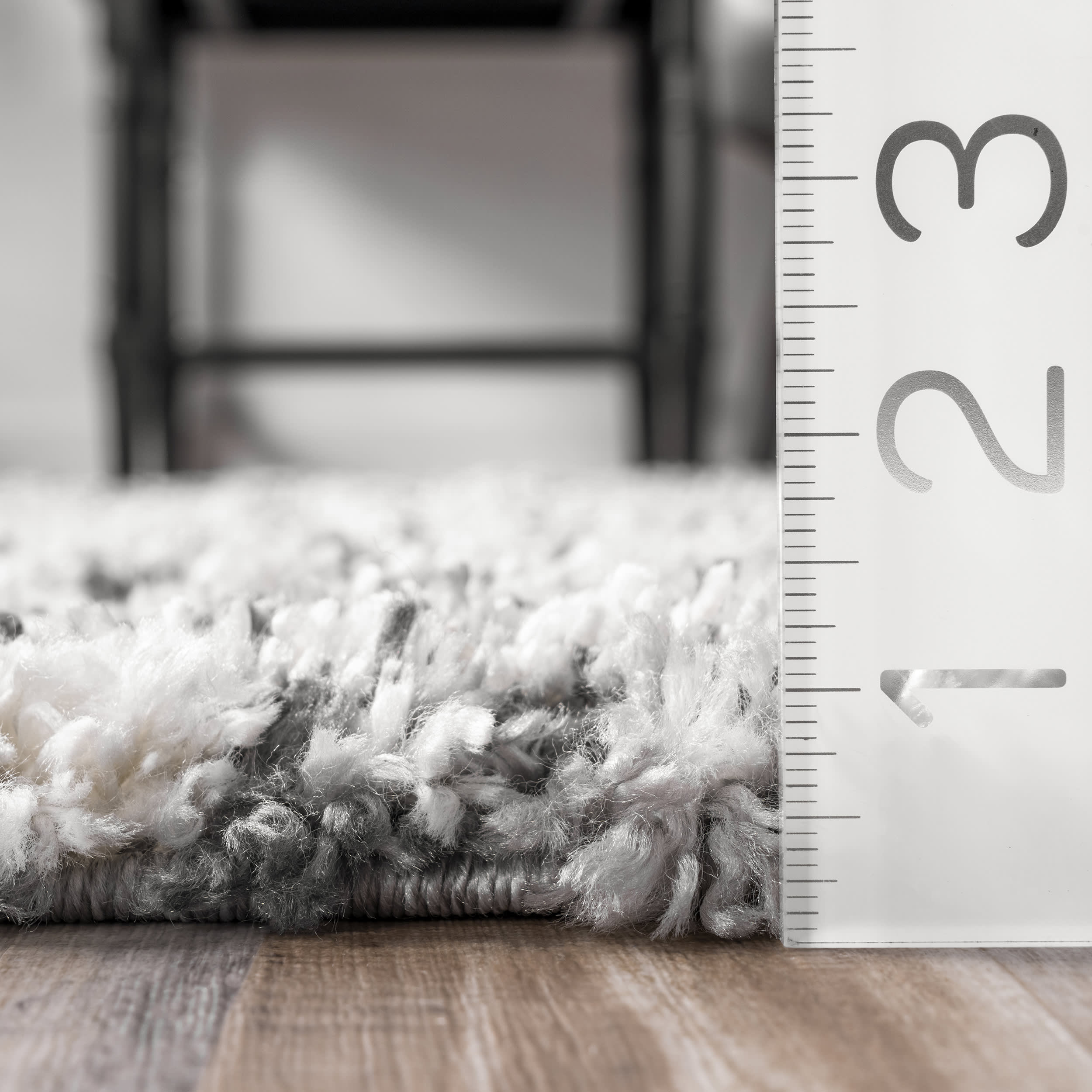 Ombre Trellis Shag With Tassels Rug | Grey - Image 5