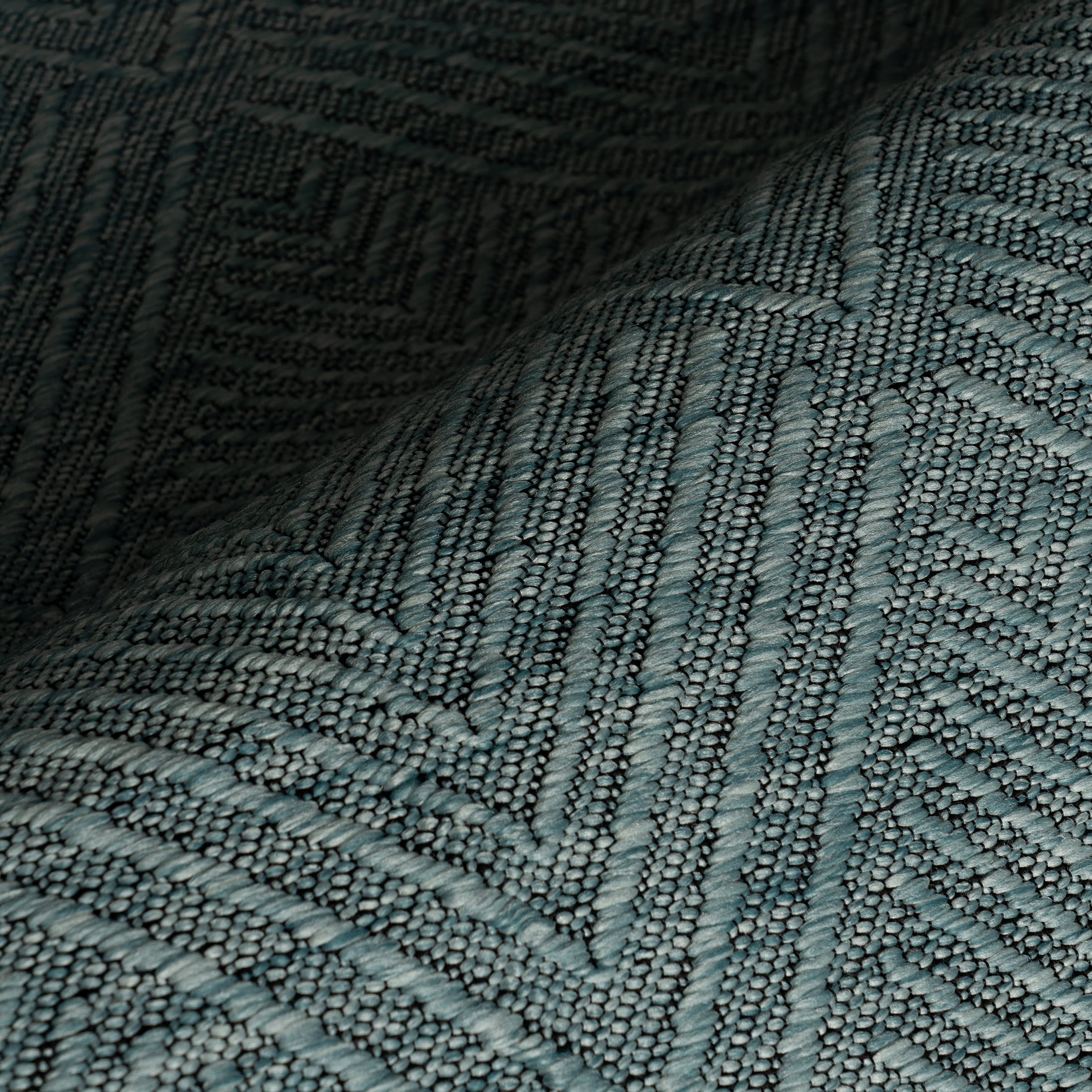 Onaia Contemporary Trellis Indoor/Outdoor Rug | Aqua - Image 3