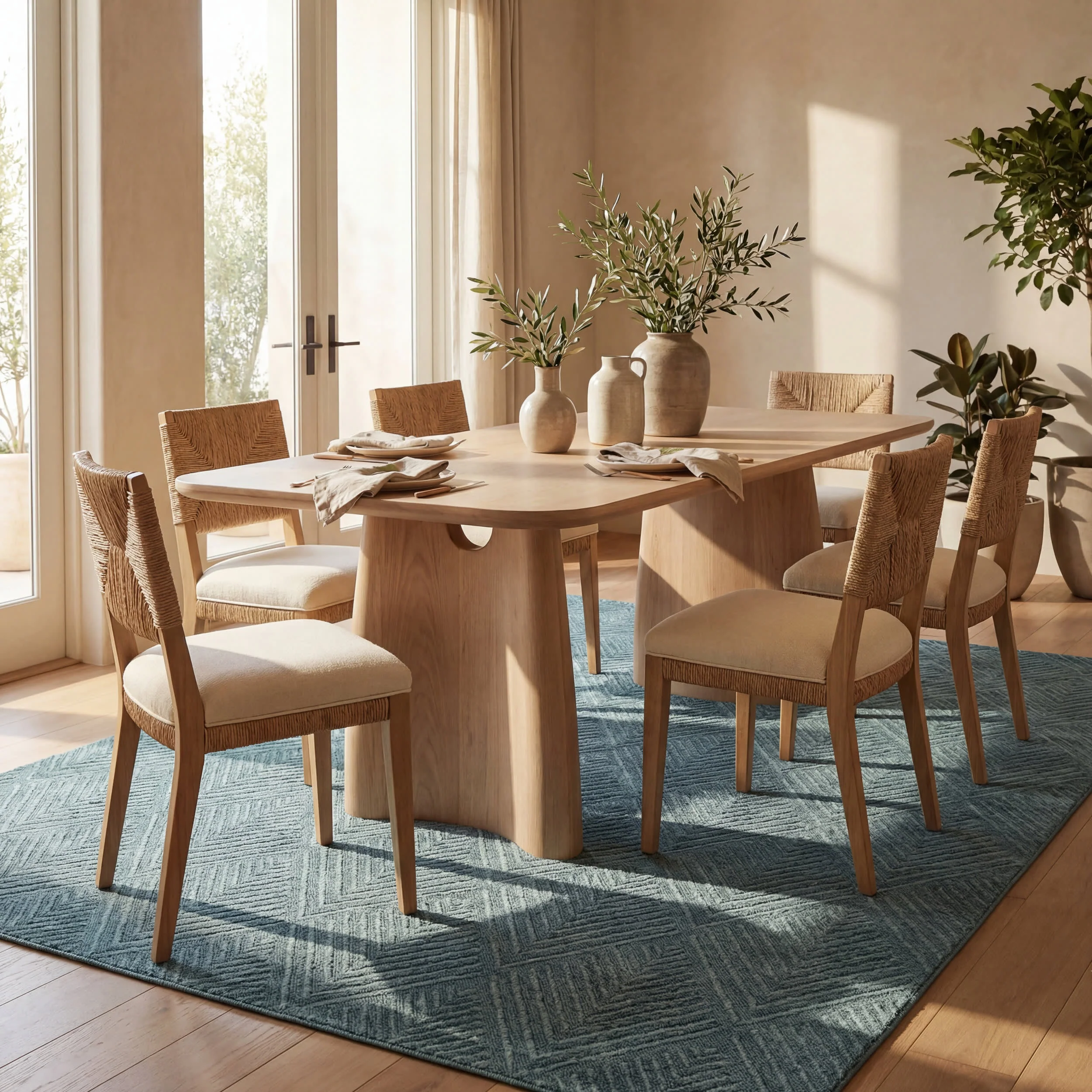 Onaia Contemporary Trellis Indoor/Outdoor Rug | Aqua - Image 7