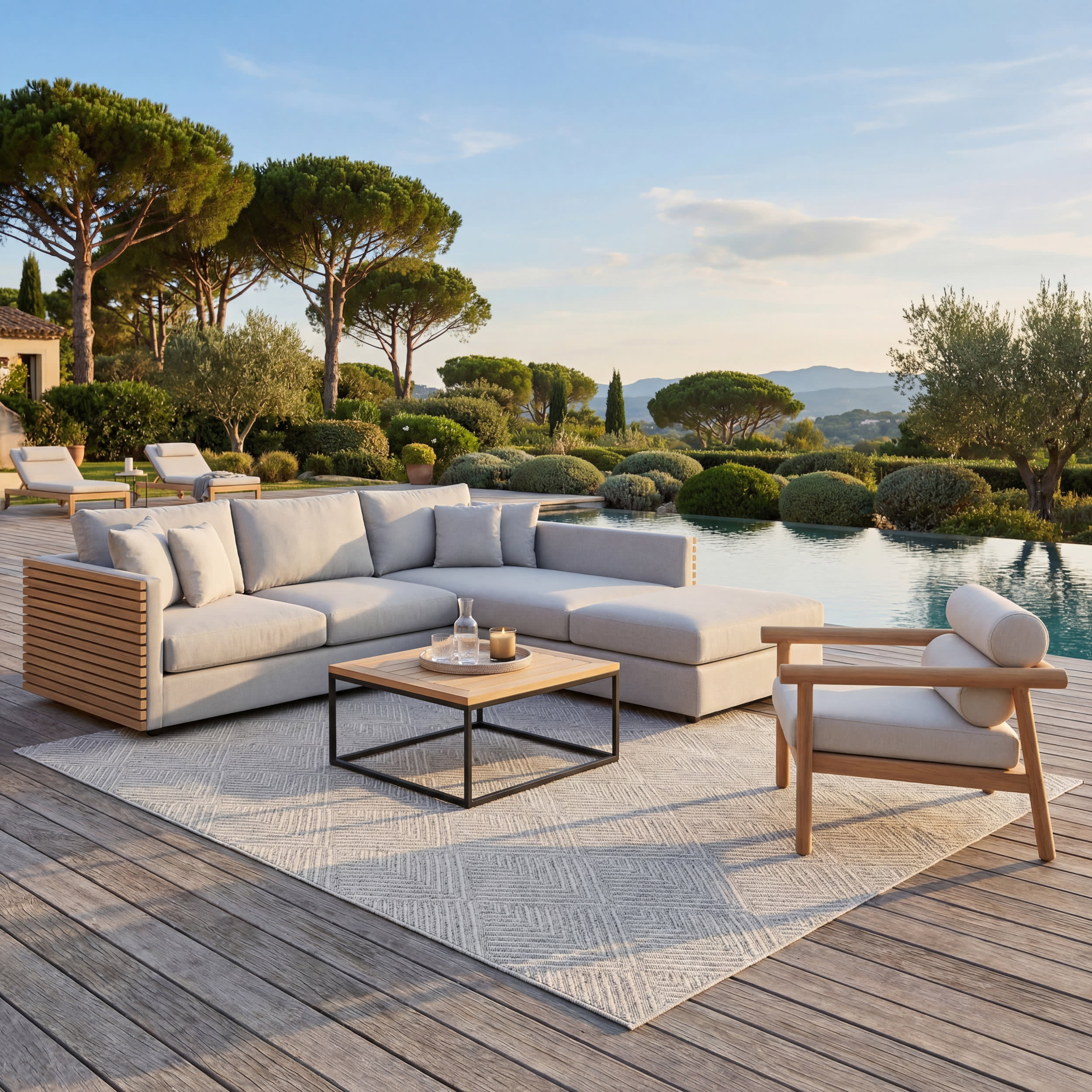 Onaia Contemporary Trellis Indoor/Outdoor Rug | Grey - Image 2