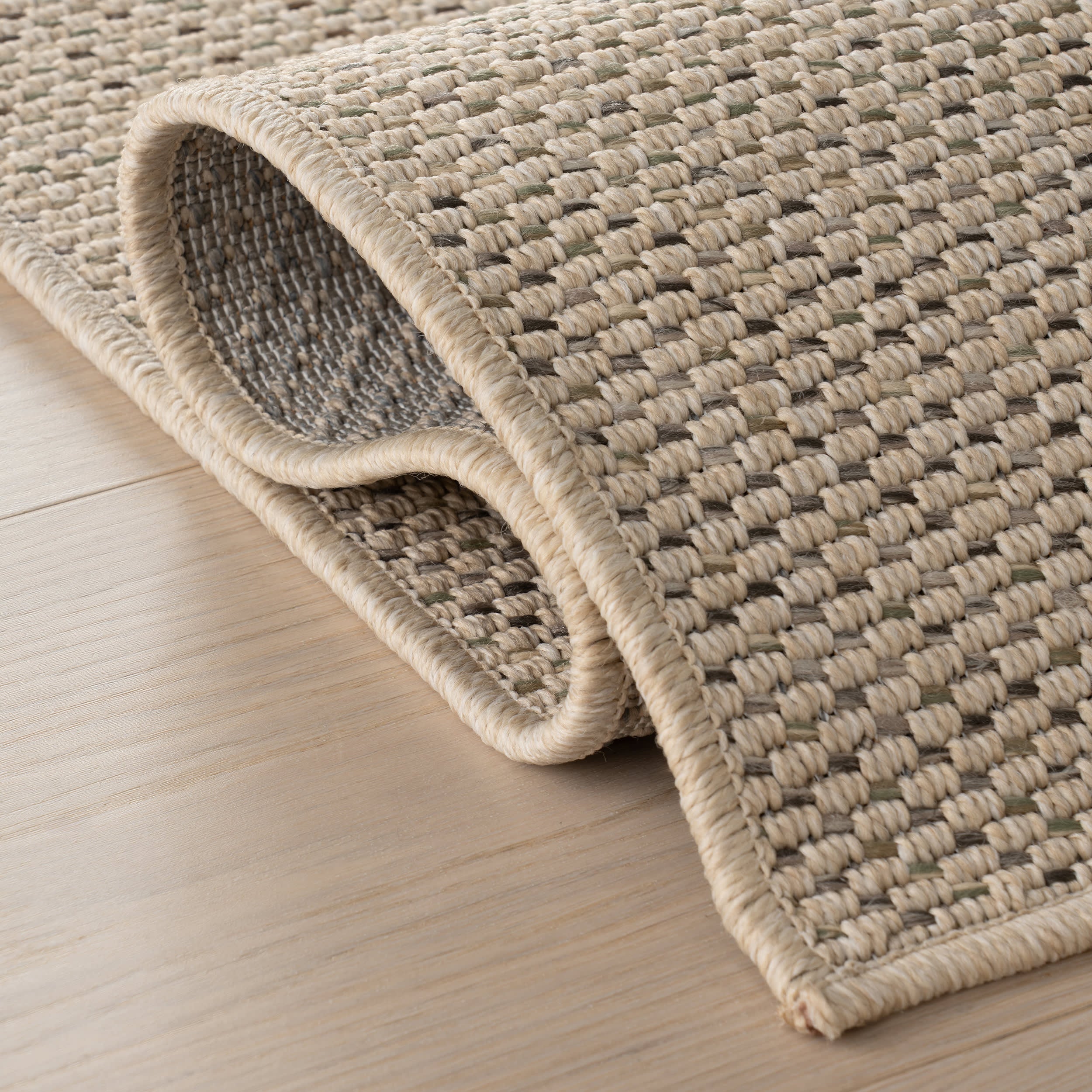 Ondine Modern Striped Indoor/Outdoor Rug | Sand - Image 11