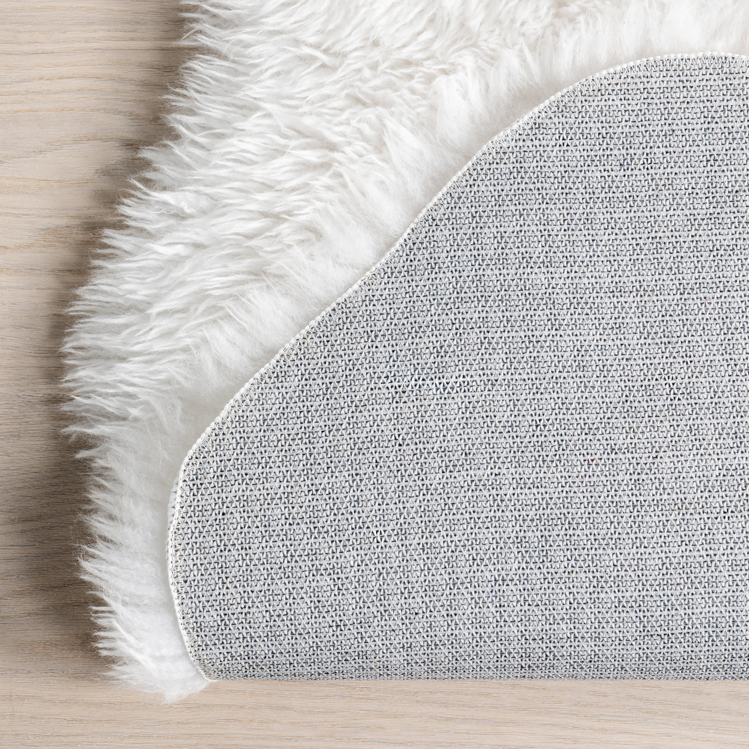 Onika Faux Sheepskin Plush Washable Rug | Ivory - Image 6