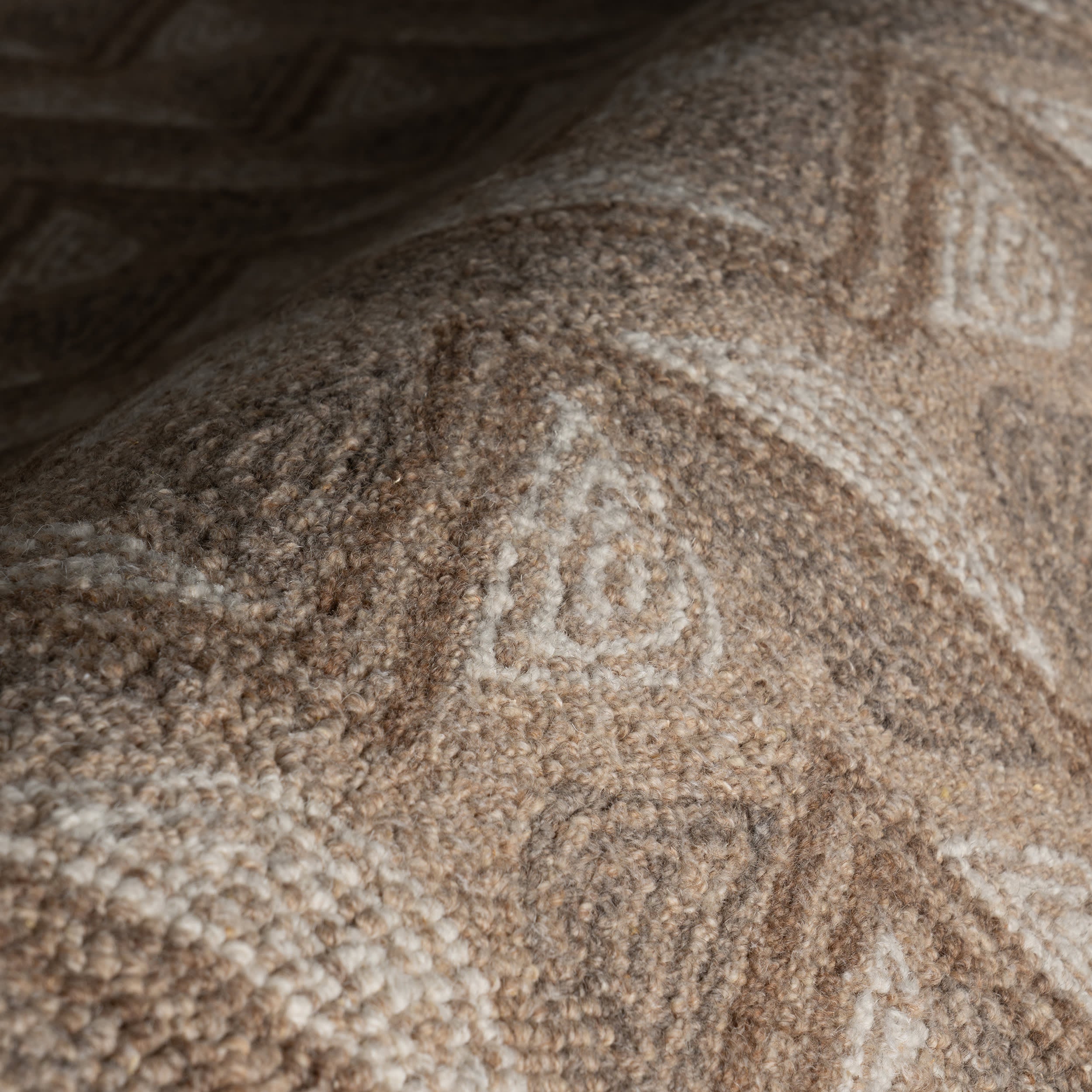 Ooti Geometric Block Wool Rug | Taupe - Image 3